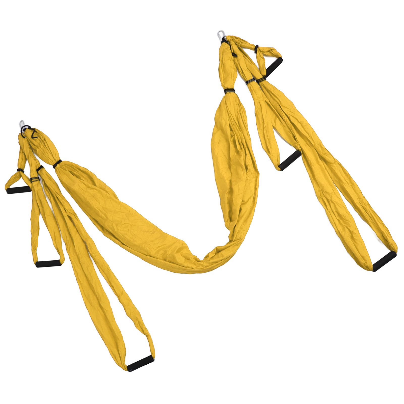 Aerial Yoga Swing Set Polyester Cotton Adjustable Improve Flexibility Yoga Hammock for Physical Exercise Yellow - Image 4