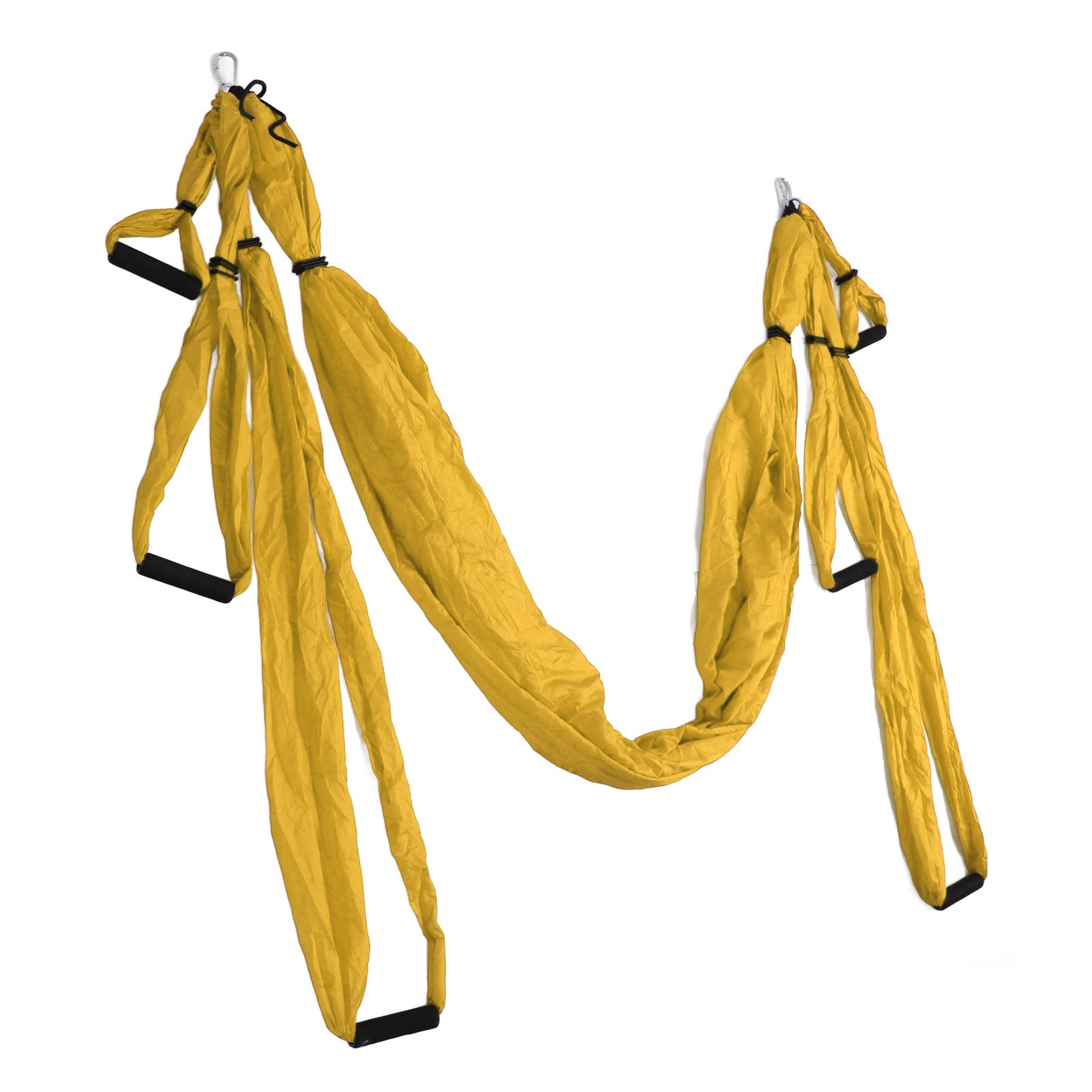 Aerial Yoga Swing Set Polyester Cotton Adjustable Improve Flexibility Yoga Hammock for Physical Exercise Yellow - Image 5