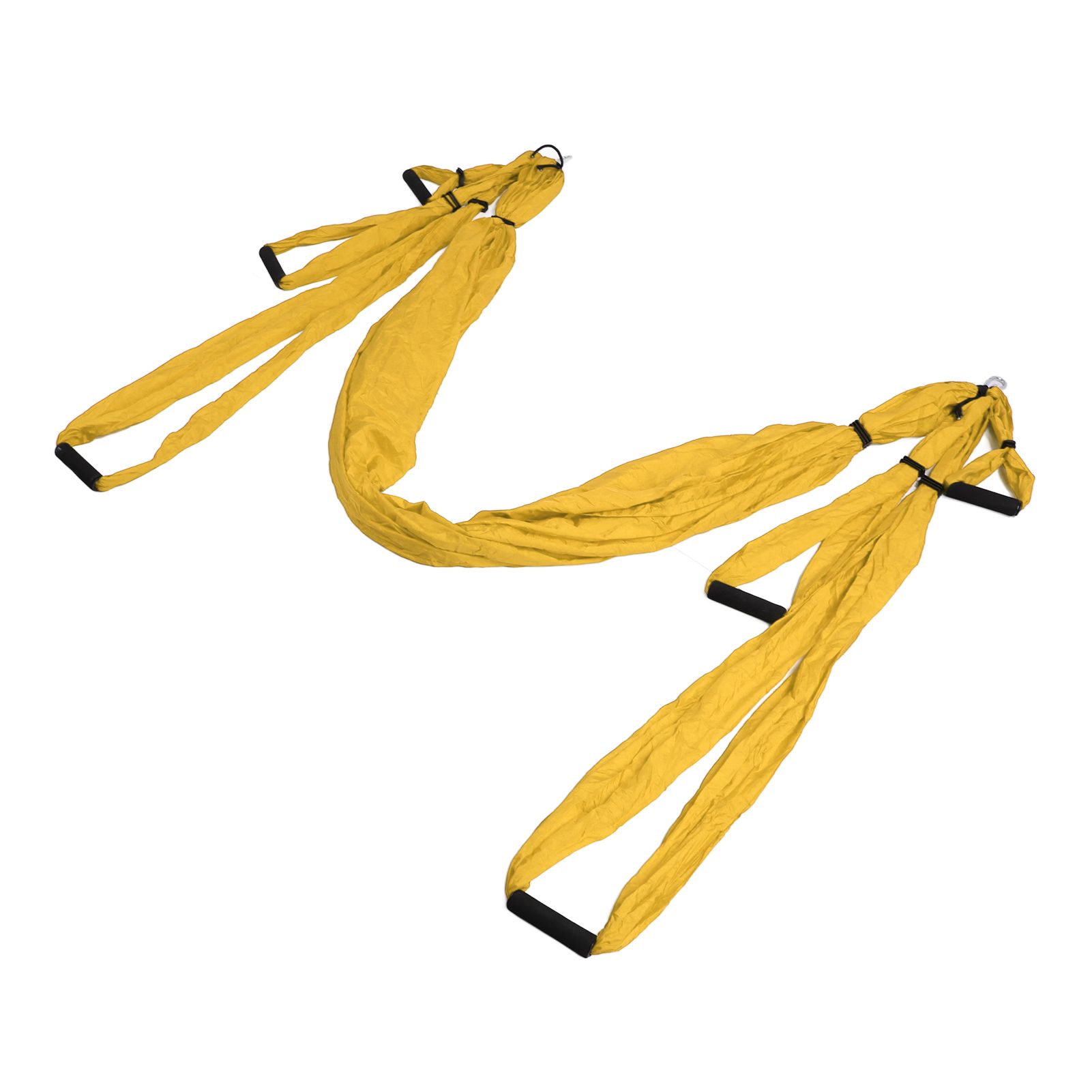 Aerial Yoga Swing Set Polyester Cotton Adjustable Improve Flexibility Yoga Hammock for Physical Exercise Yellow - Image 7