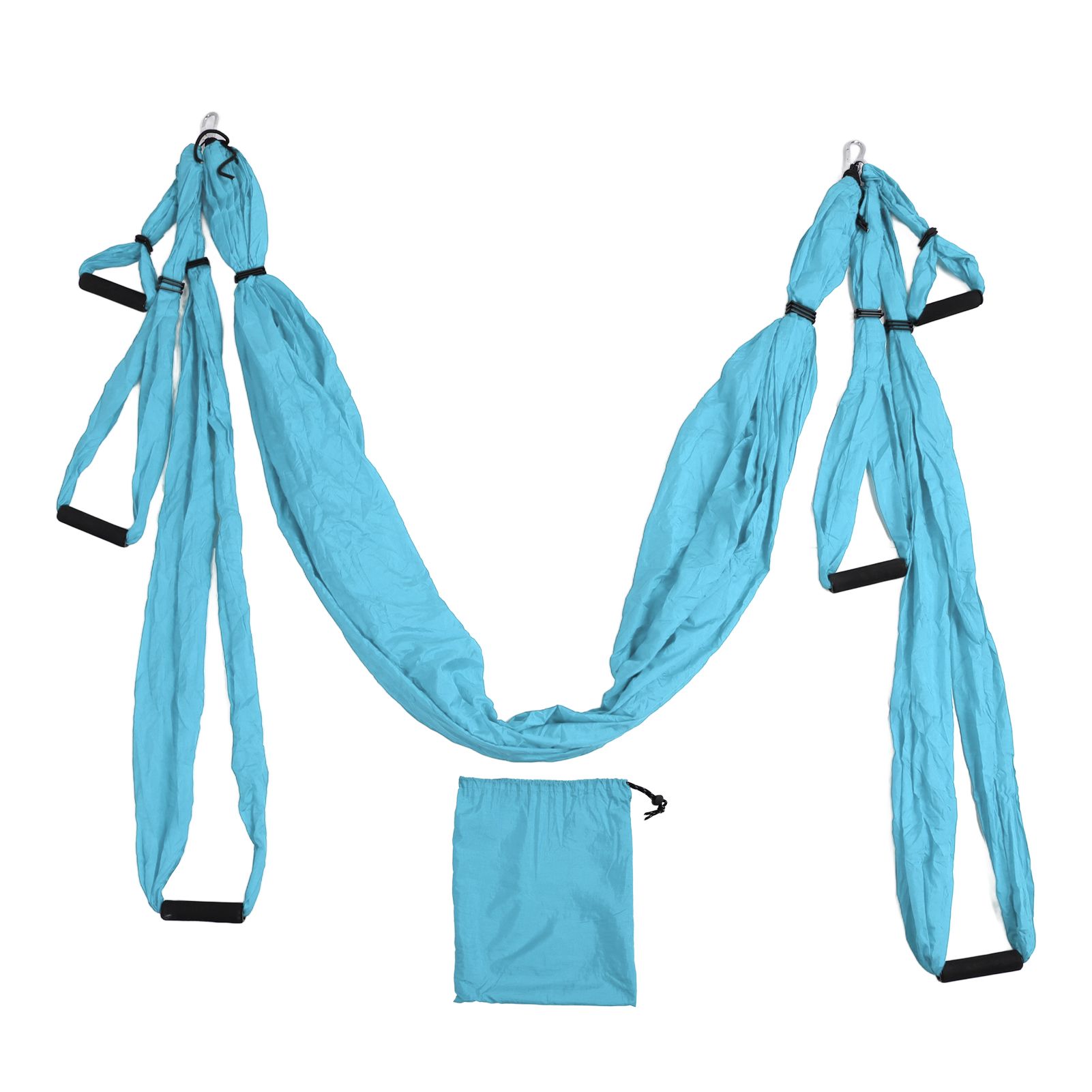 Aerial Yoga Swing Set Polyester Cotton Adjustable Improve Flexibility Yoga Hammock for Physical Exercise Lake Blue - Image 1