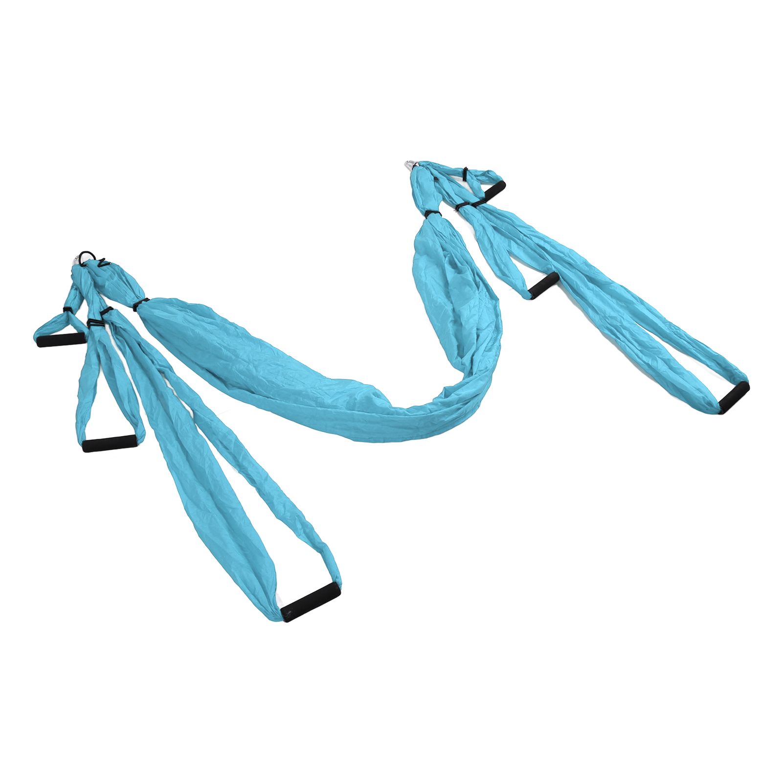 Aerial Yoga Swing Set Polyester Cotton Adjustable Improve Flexibility Yoga Hammock for Physical Exercise Lake Blue - Image 7
