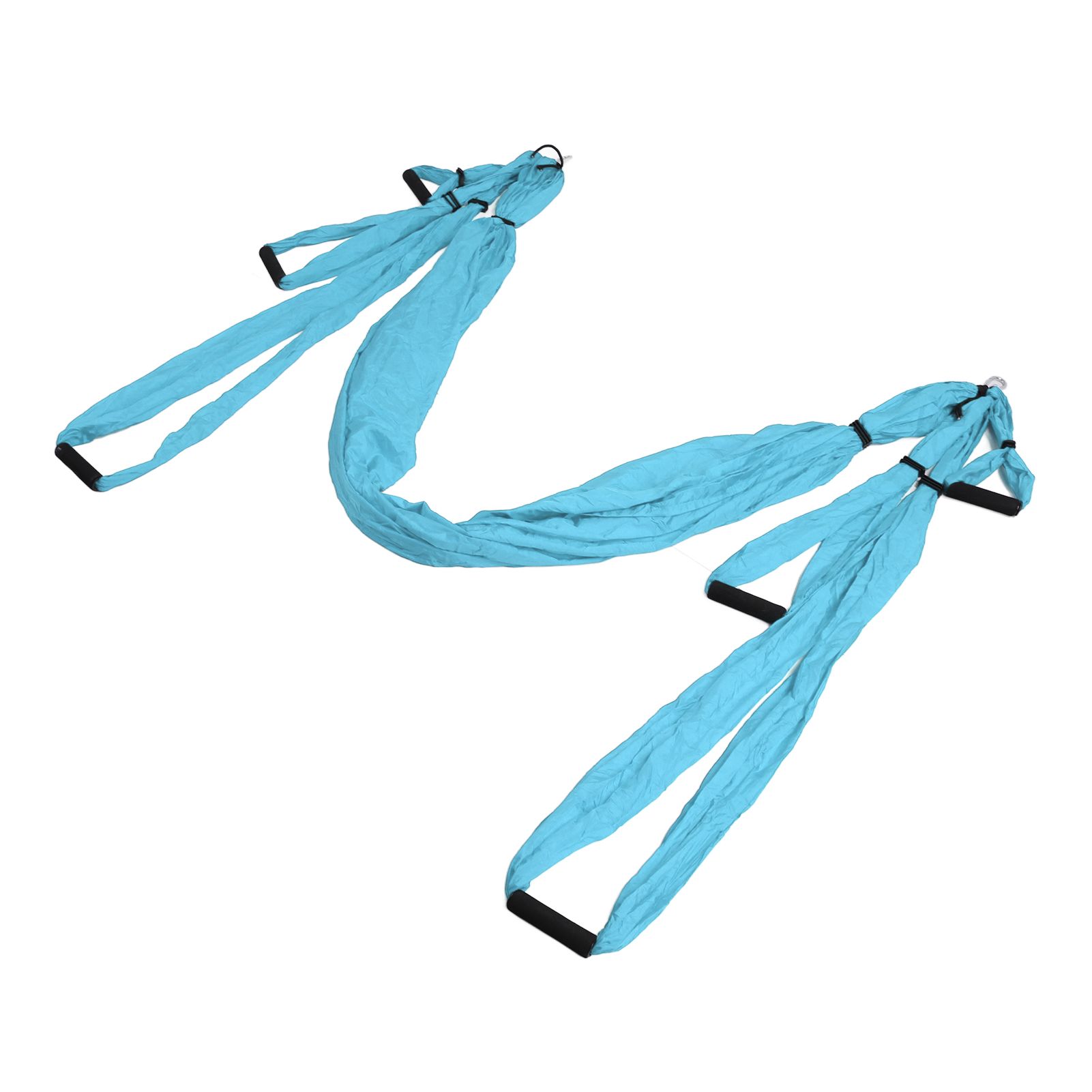 Aerial Yoga Swing Set Polyester Cotton Adjustable Improve Flexibility Yoga Hammock for Physical Exercise Lake Blue - Image 8