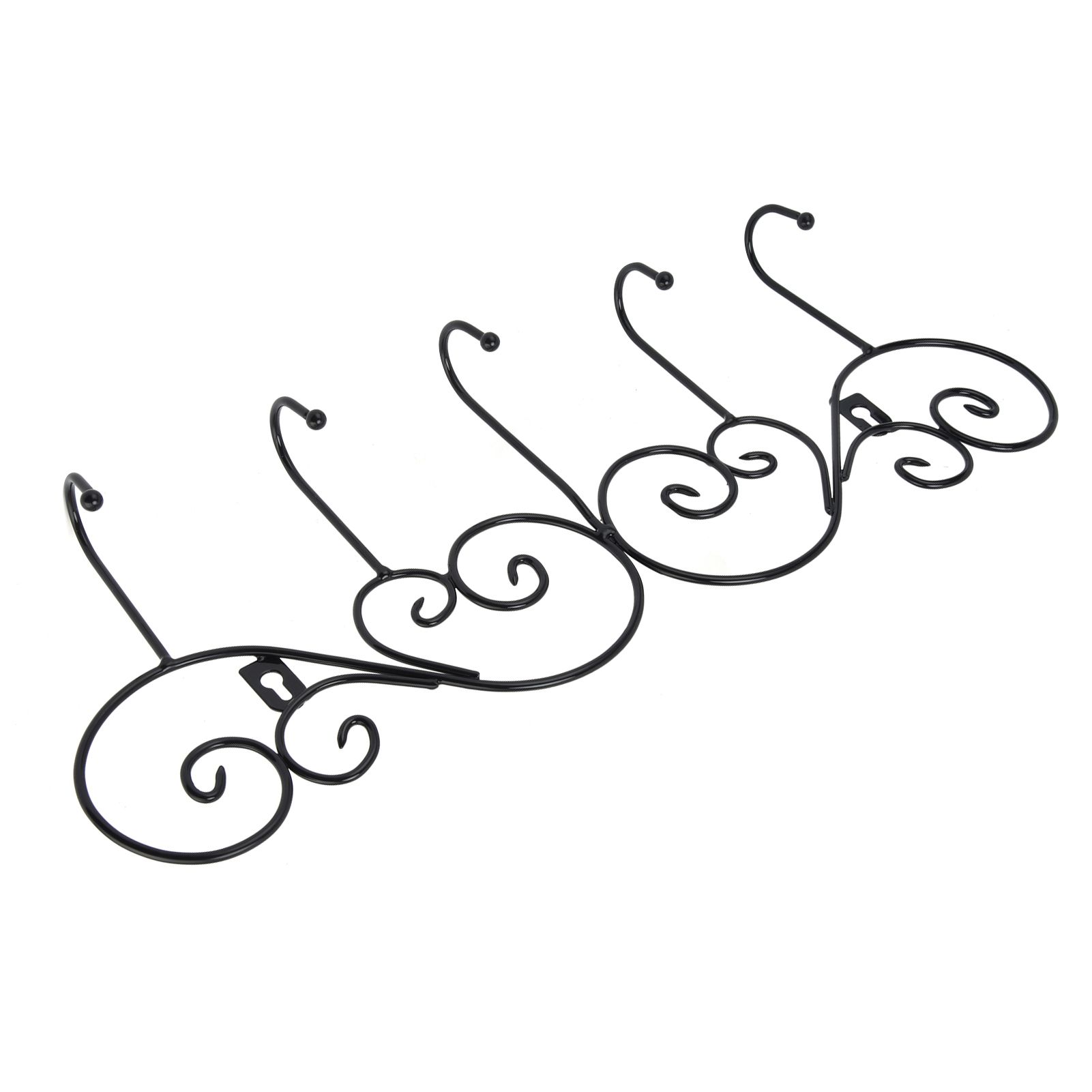 Coat Hook Hanging Door Wall Hanger Kitchen Bathroom Hanger with 5 Hook Bracket for Towel Clothes Hat - Image 2