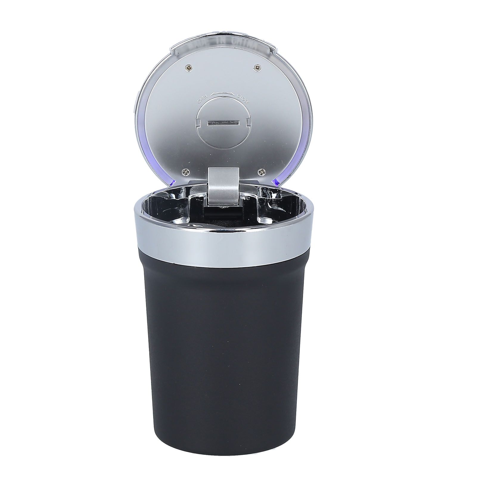 Car Ashtray ABS Portable Cylinder Shape Ash Tray with Blue LED Light for Travel Office - Image 3
