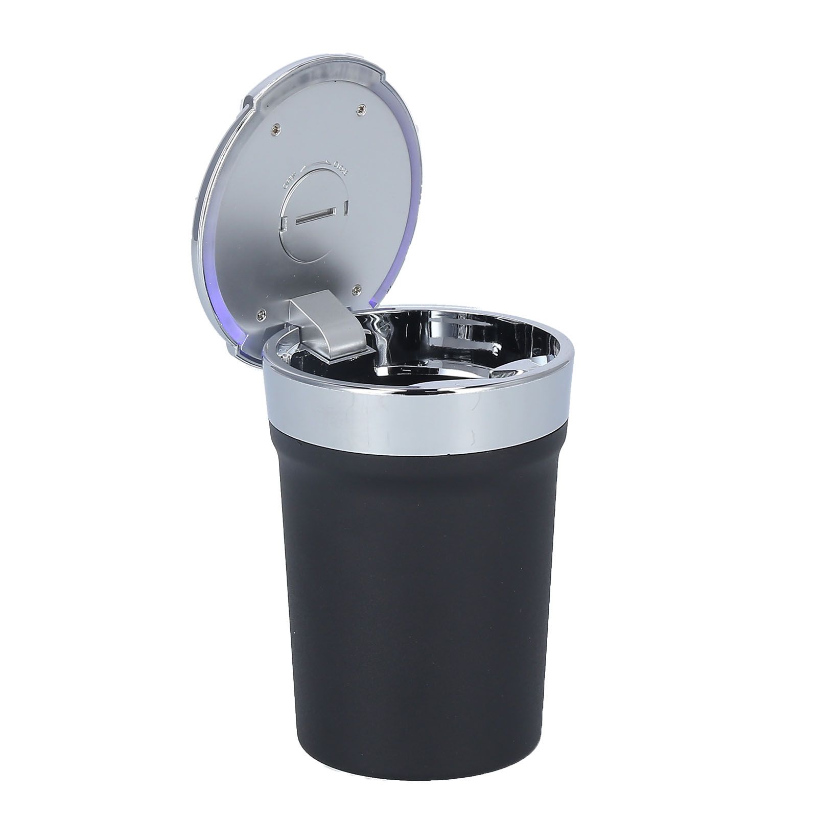 Car Ashtray ABS Portable Cylinder Shape Ash Tray with Blue LED Light for Travel Office - Image 4