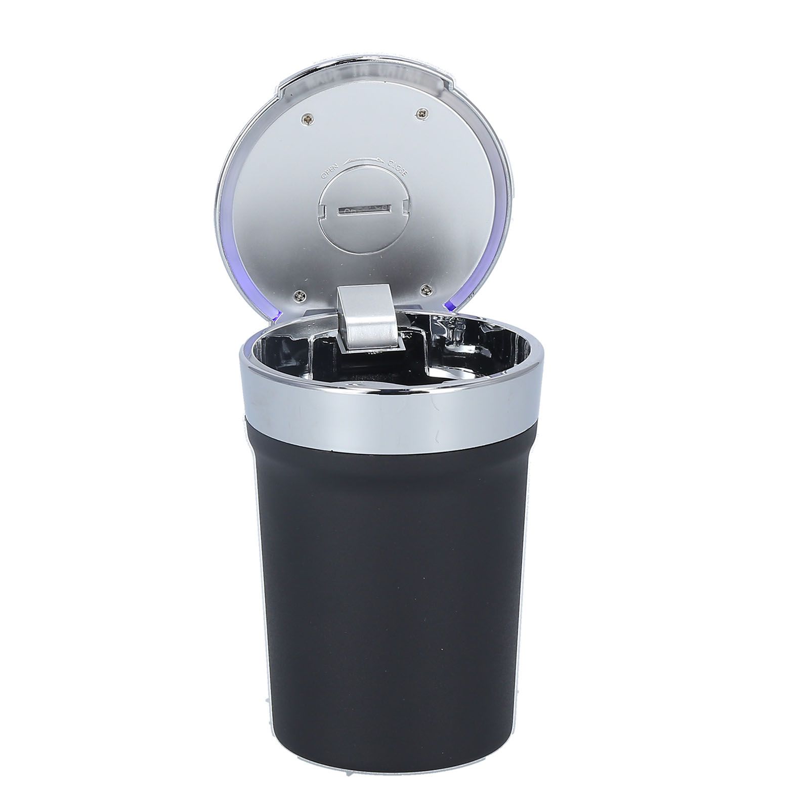 Car Ashtray ABS Portable Cylinder Shape Ash Tray with Blue LED Light for Travel Office - Image 6
