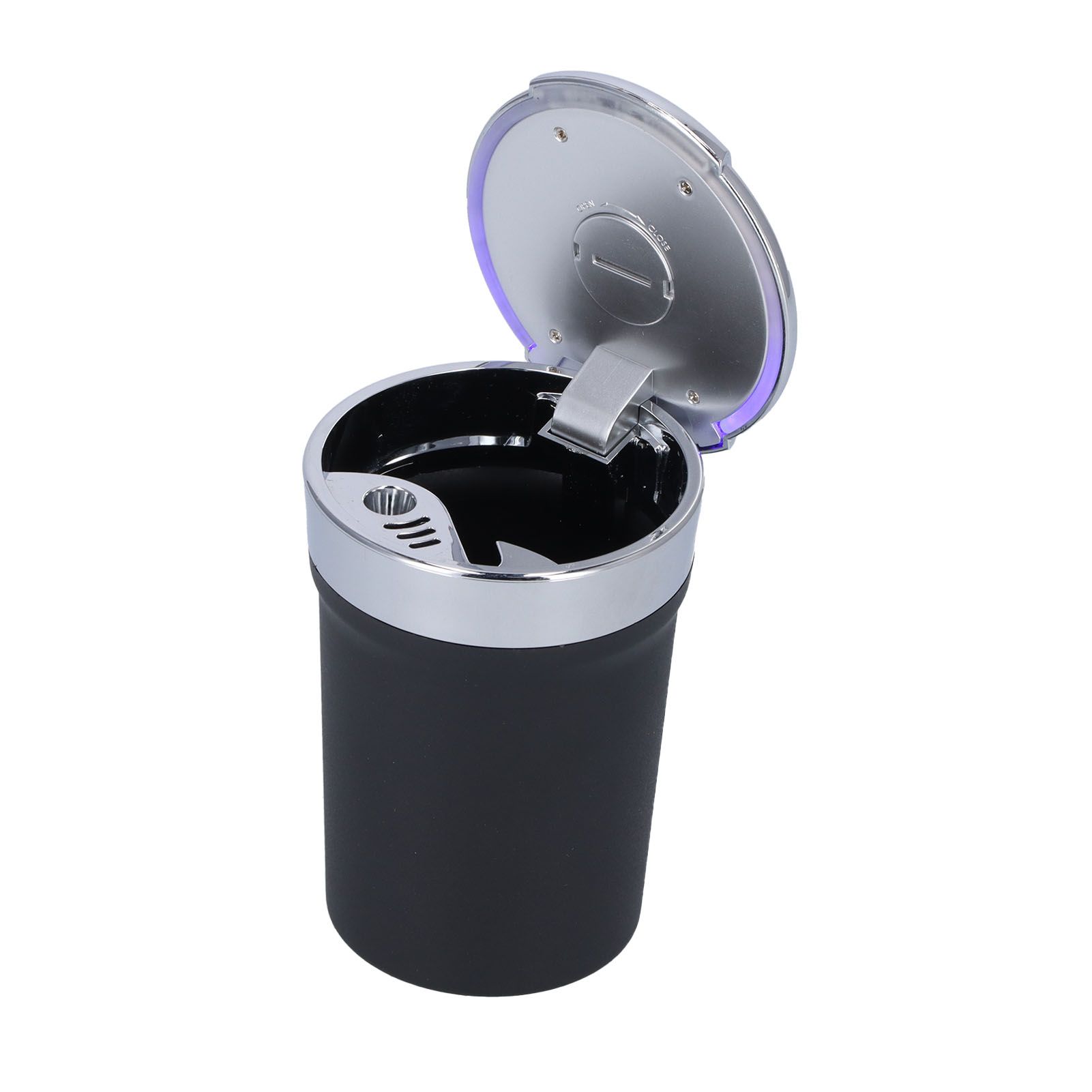 Car Ashtray ABS Portable Cylinder Shape Ash Tray with Blue LED Light for Travel Office - Image 7