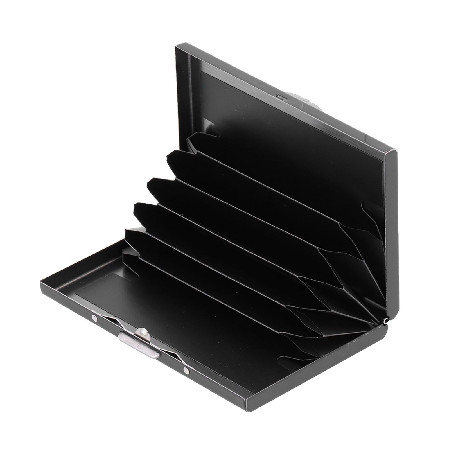 Credit Card Holder Protector Stainless Steel Credit Card Wallet Business Card Case for Men and WomenBlack - Image 2