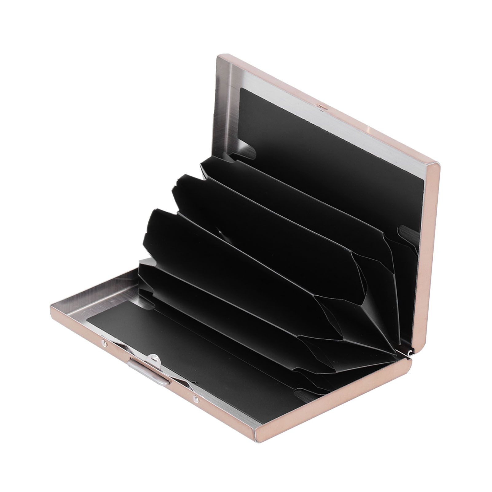 Credit Card Holder Protector Stainless Steel Credit Card Wallet Business Card Case for Men and WomenRose Gold - Image 3