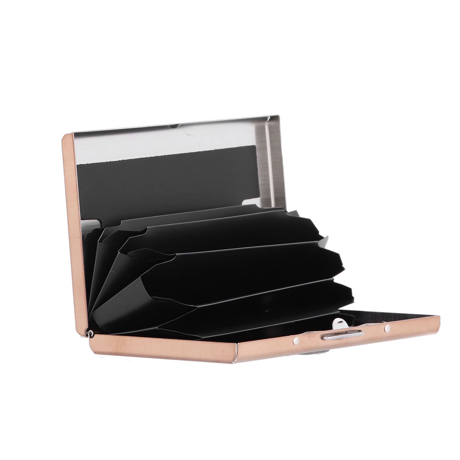 Credit Card Holder Protector Stainless Steel Credit Card Wallet Business Card Case for Men and WomenRose Gold - Image 8