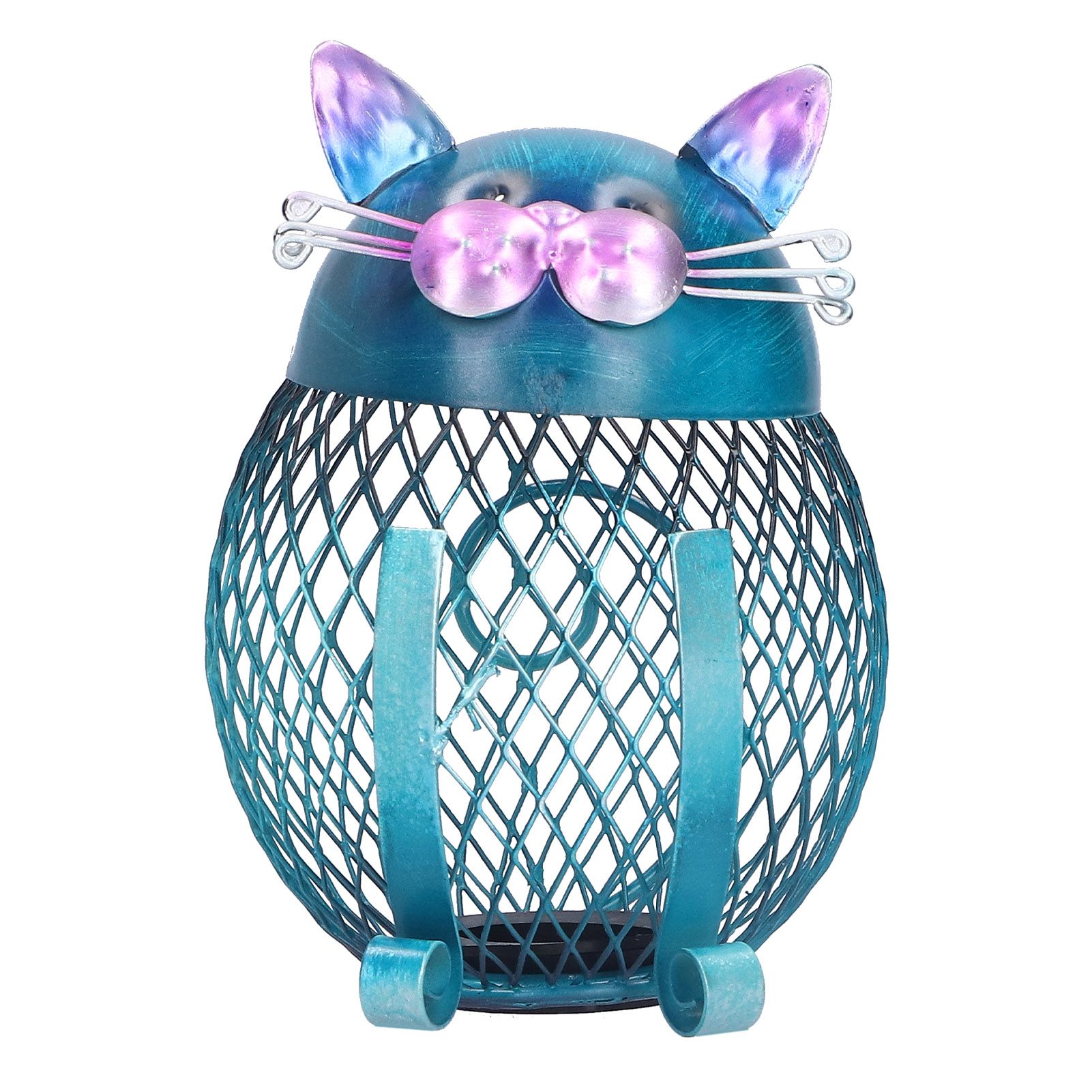 Coin Box Cat Animal Decoration Wrought Iron Handmade Money Saving Box Birthday Gift - Image 1