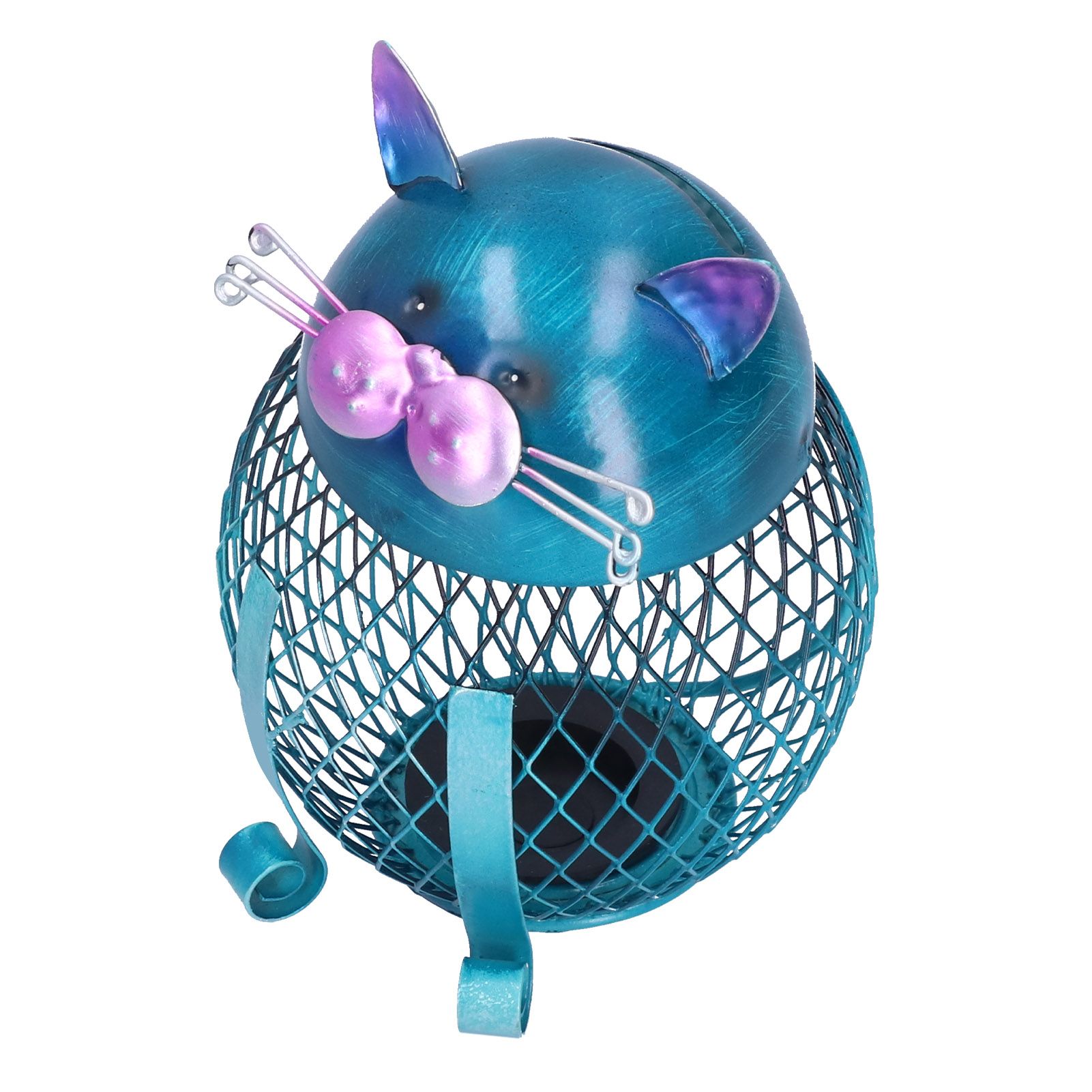 Coin Box Cat Animal Decoration Wrought Iron Handmade Money Saving Box Birthday Gift - Image 4