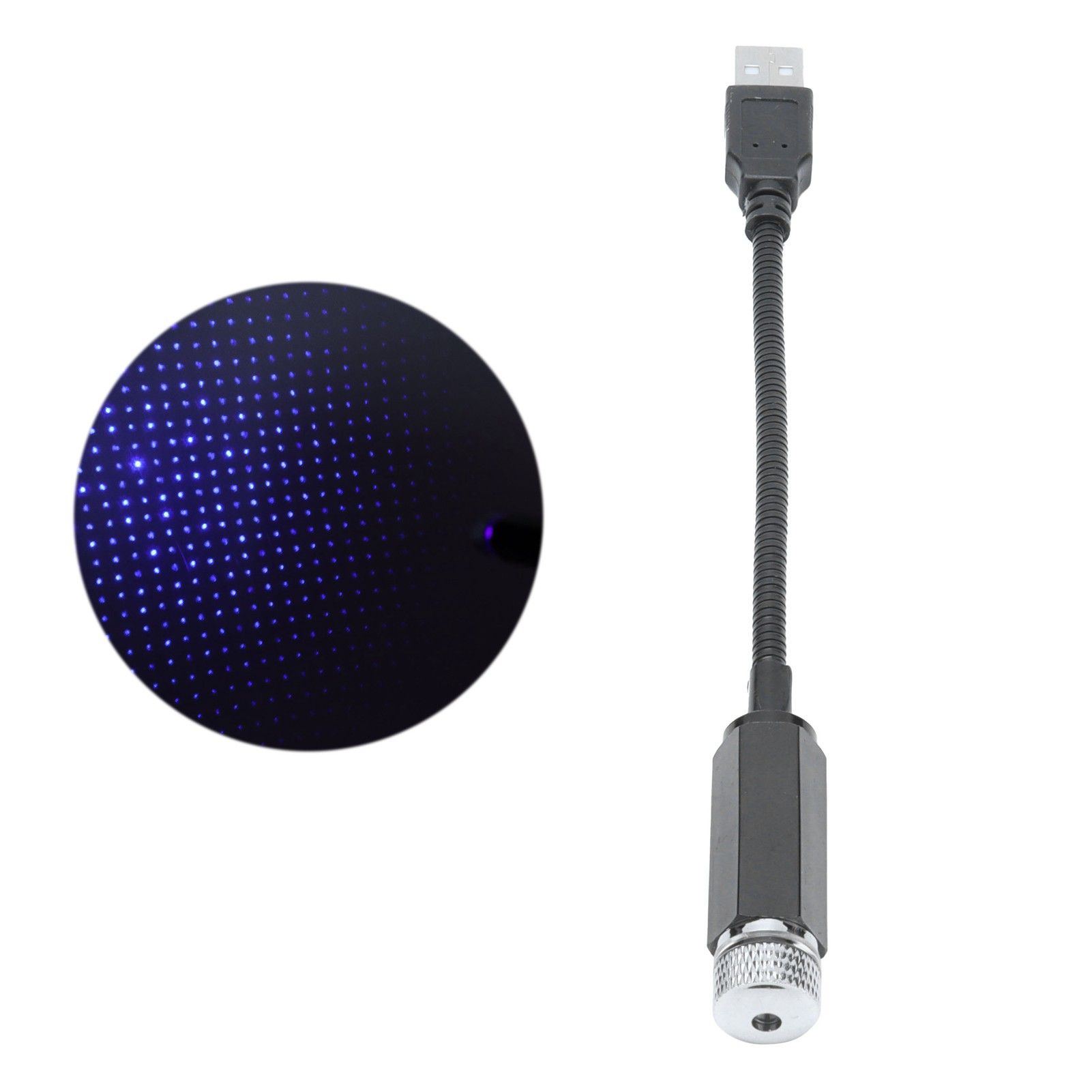LED Roof Star Light Portable Romantic Car Sky Light USB Charging for Indoor OutdoorPurplish Blue - Image 1