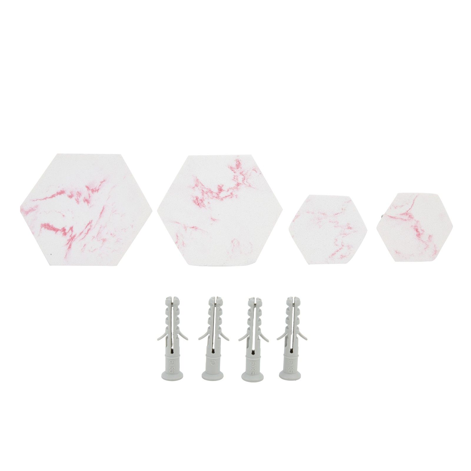 4Pcs Marble Pattern Wall Mounted Hook Hex Shaped Modern Decorative Hook for Bedroom Door Home - Image 1