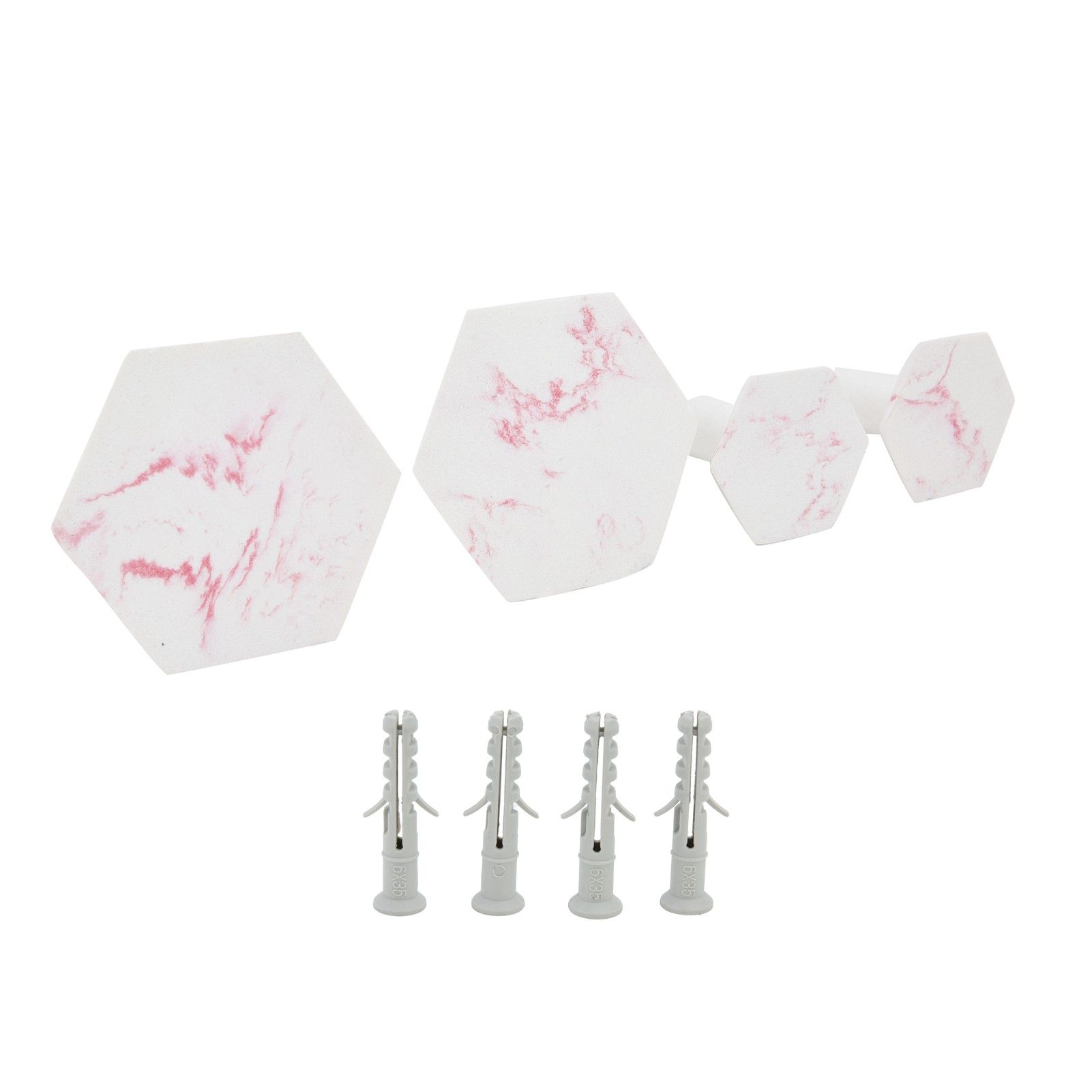 4Pcs Marble Pattern Wall Mounted Hook Hex Shaped Modern Decorative Hook for Bedroom Door Home - Image 2