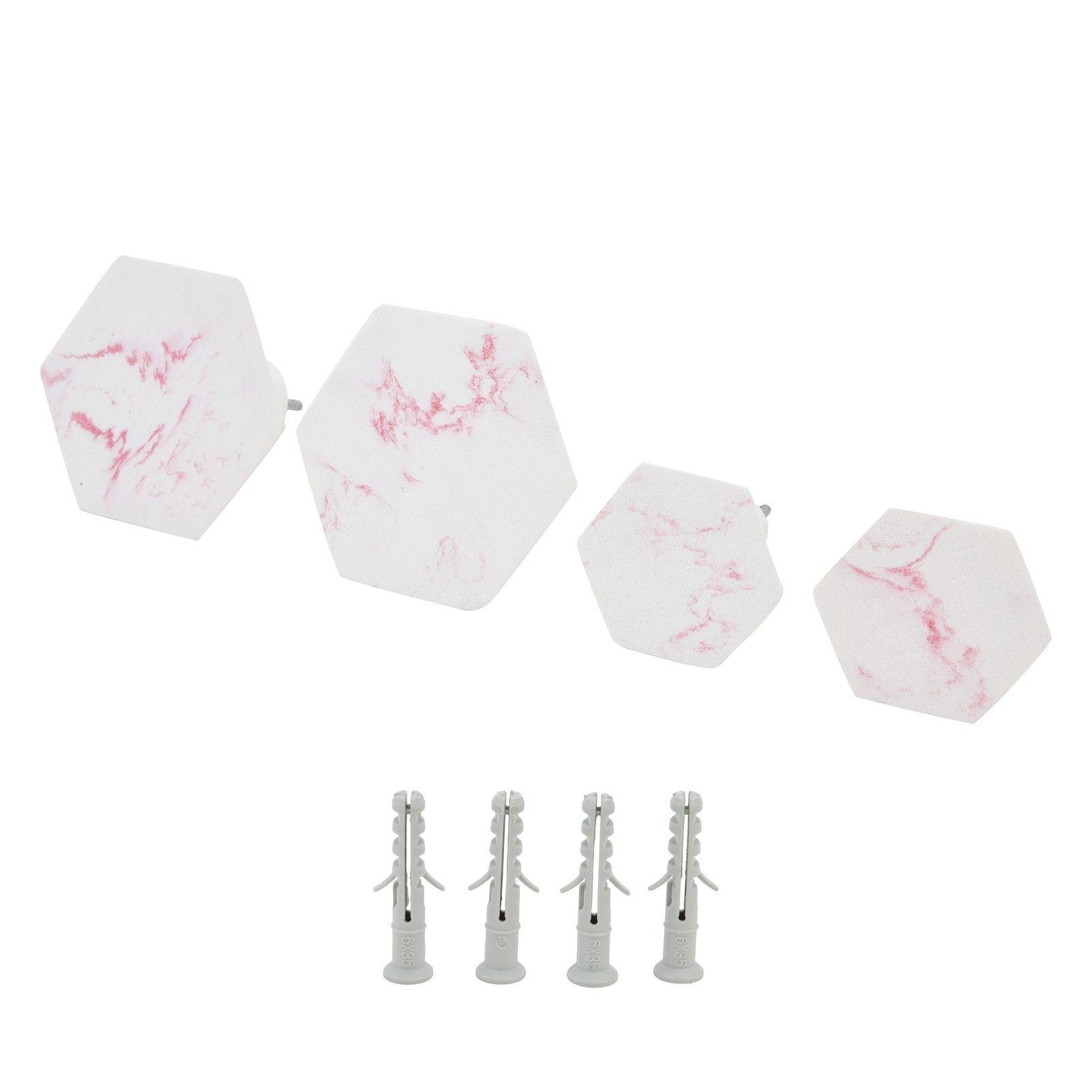 4Pcs Marble Pattern Wall Mounted Hook Hex Shaped Modern Decorative Hook for Bedroom Door Home - Image 3