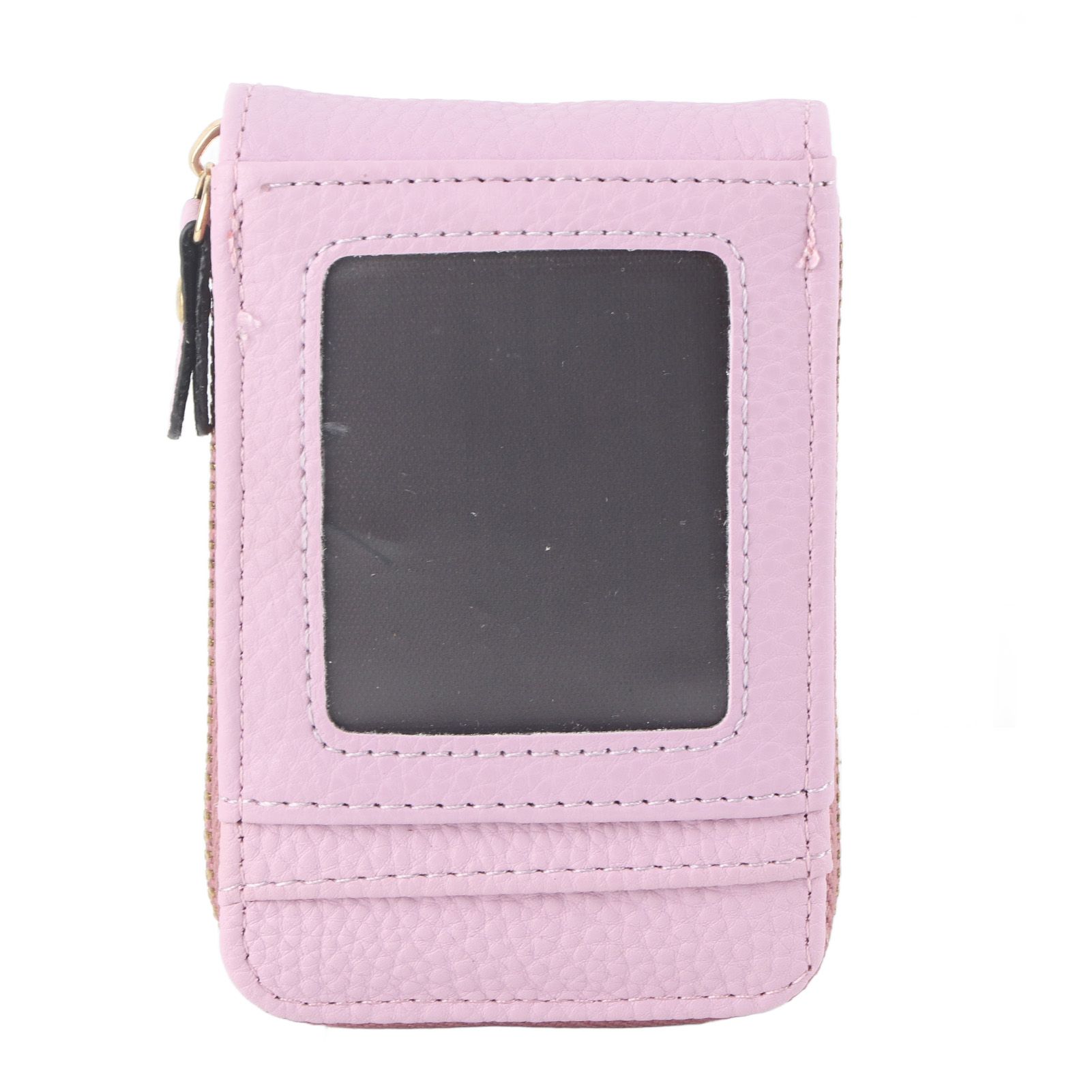 Credit Card Bag with Zipper Fashionable Mini Portable Antimagnetic ID Cards Holder Wallet PurseLight Purple - Image 3