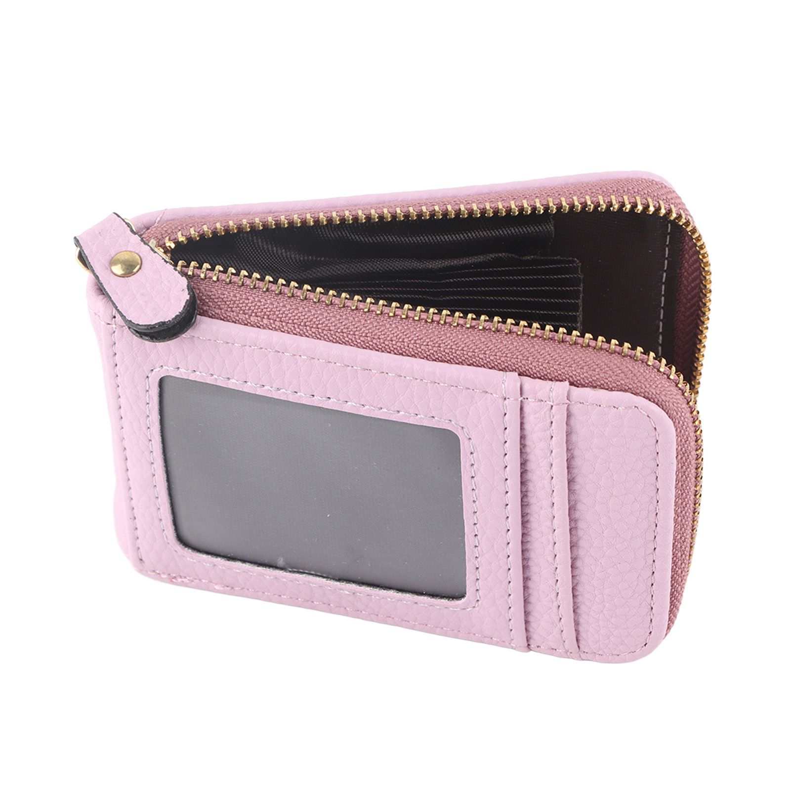 Credit Card Bag with Zipper Fashionable Mini Portable Antimagnetic ID Cards Holder Wallet PurseLight Purple - Image 6