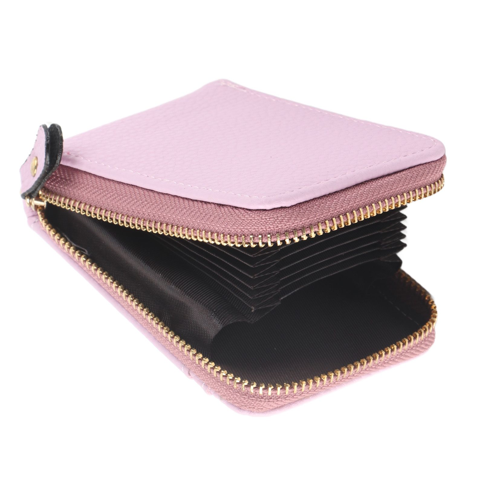Credit Card Bag with Zipper Fashionable Mini Portable Antimagnetic ID Cards Holder Wallet PurseLight Purple - Image 7