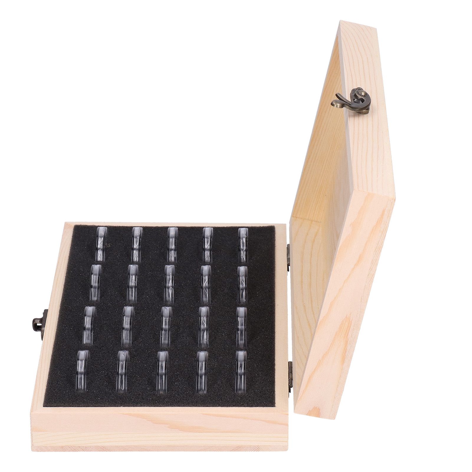 20 Grid Coin Collection Box Wooden Coin Protection Storage Box for Home Office Living Room - Image 4