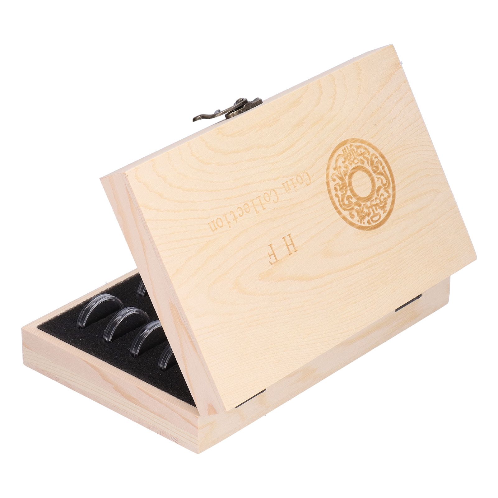 20 Grid Coin Collection Box Wooden Coin Protection Storage Box for Home Office Living Room - Image 6