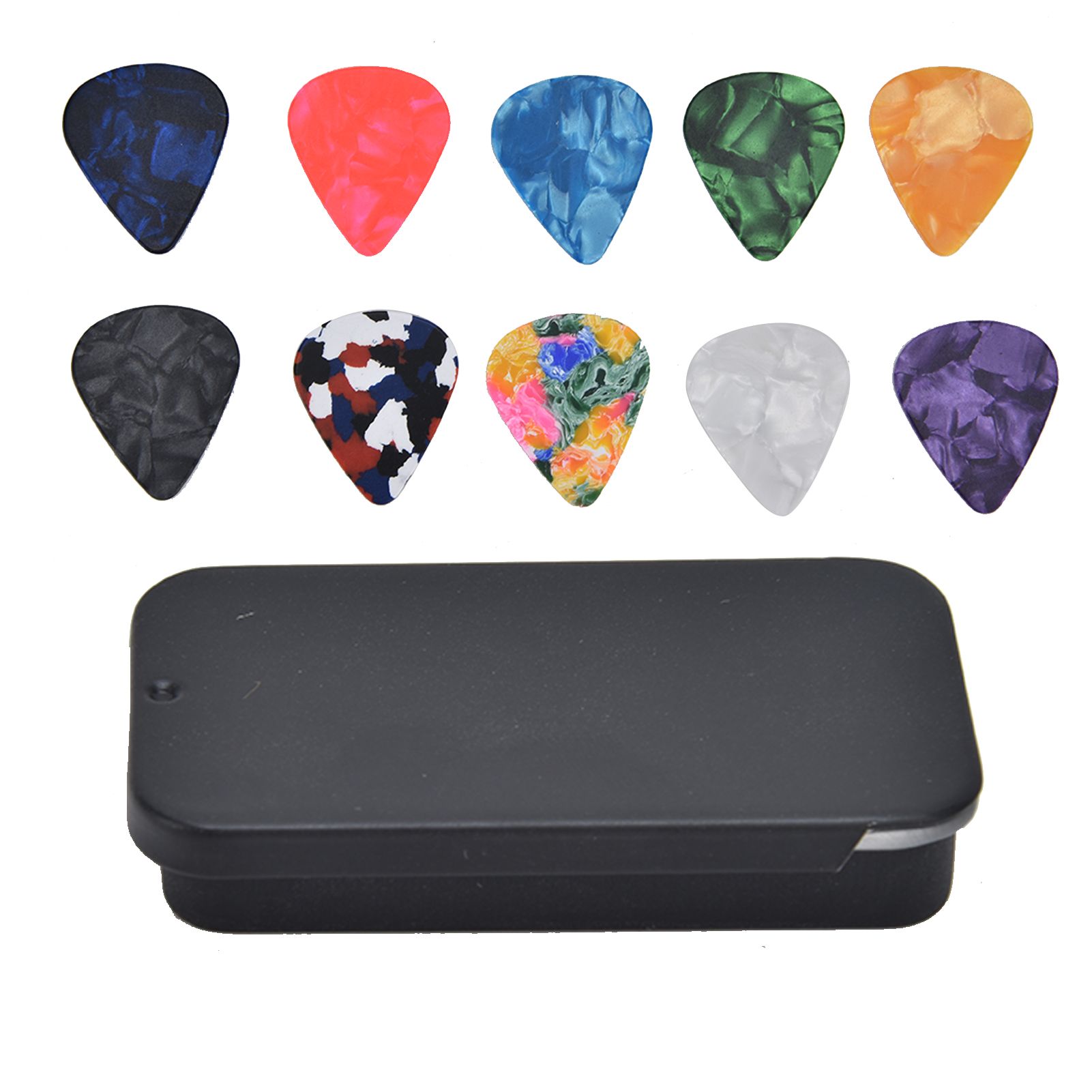 10Pcs Guitar Picks Boost Bass Portable Colorful Retro Cosmic Star Sky Pattern Guitar Pick for Bass Banjo Ukulele0.46mm Black Box - Image 1