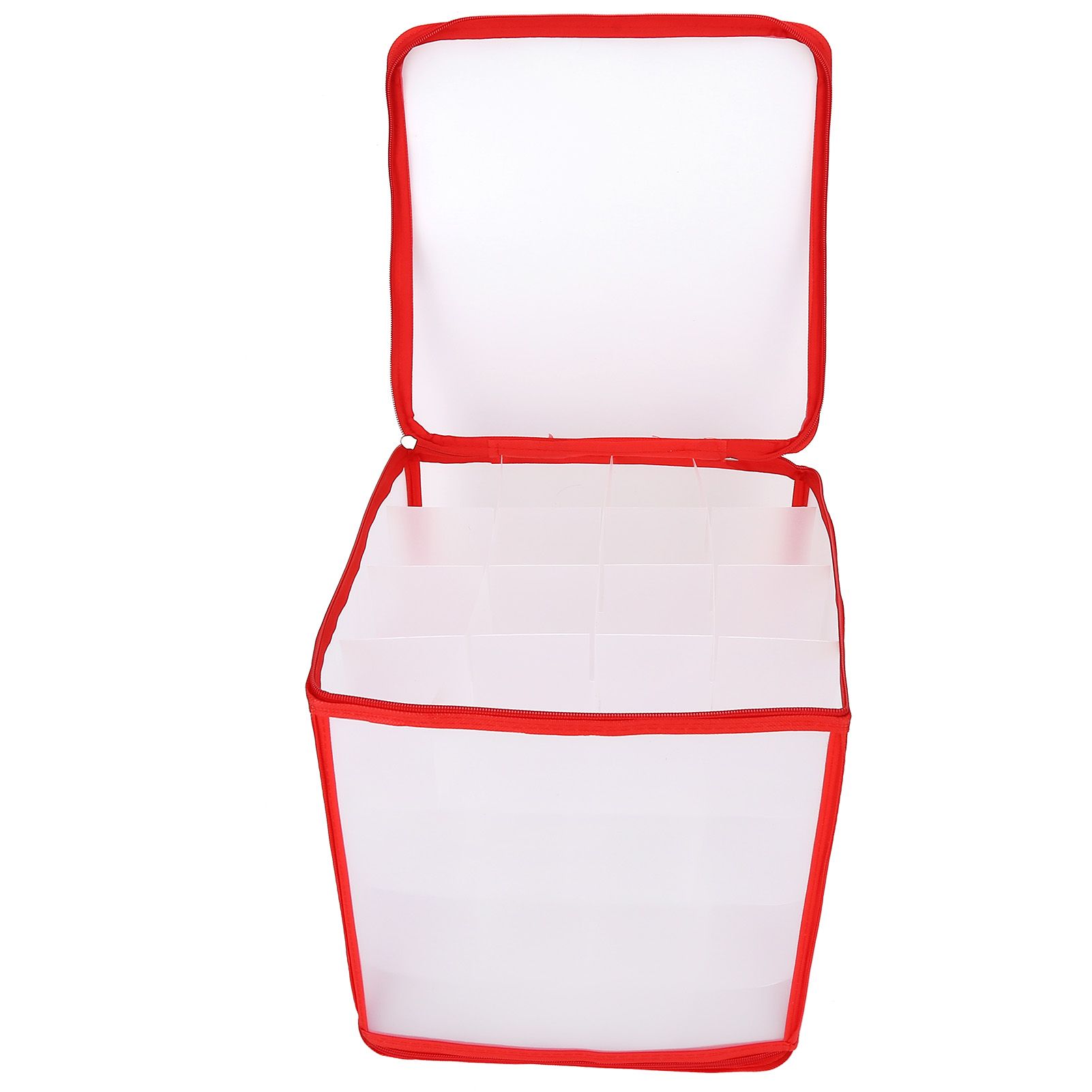 Storage Box Transparent PVC Zipper Sealed Durable Sock Organizer with Compartment for Home Office - Image 2
