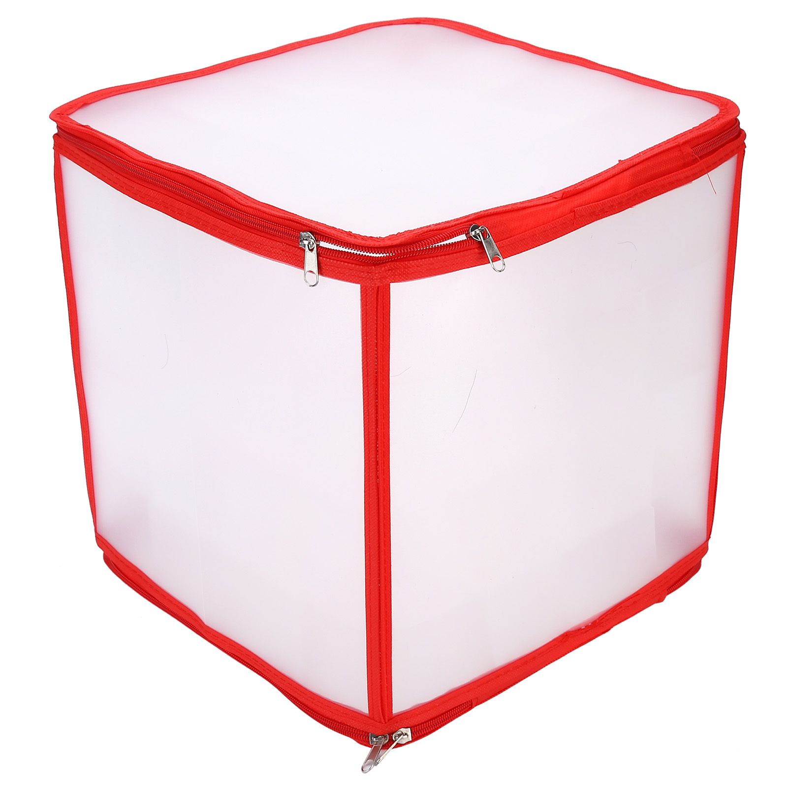 Storage Box Transparent PVC Zipper Sealed Durable Sock Organizer with Compartment for Home Office - Image 3