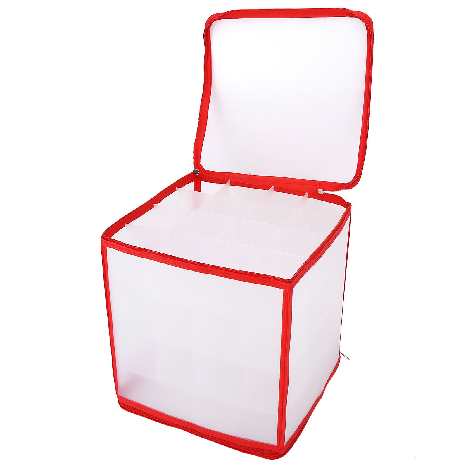 Storage Box Transparent PVC Zipper Sealed Durable Sock Organizer with Compartment for Home Office - Image 7