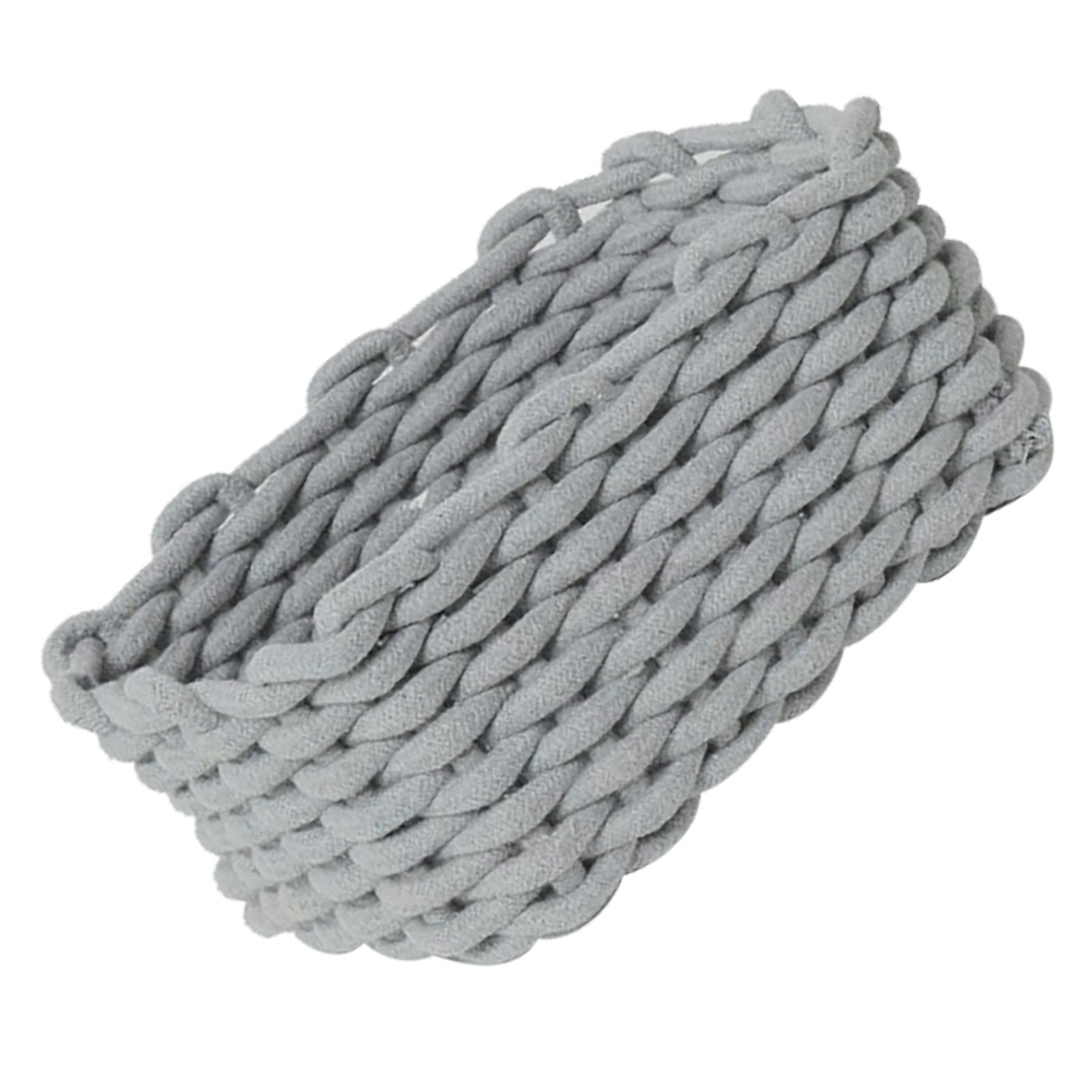 Cotton Rope Storage Basket Hand Knitting Nordic Style Desktop Storage Organizer for Key Snacks Underwear Grey 30x22x14cm/11.8x8.7x5.5in - Image 4