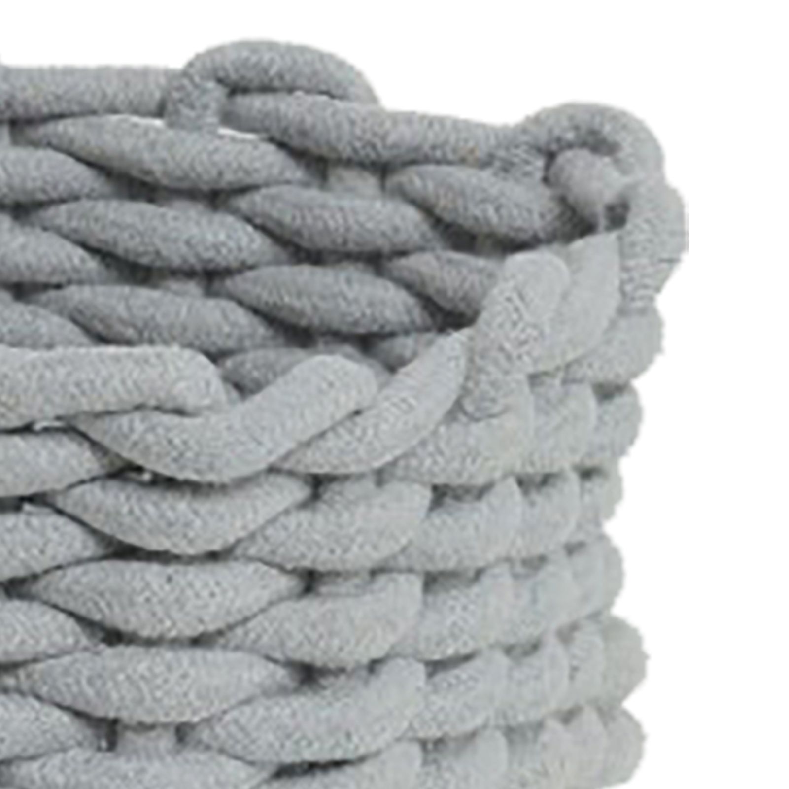 Cotton Rope Storage Basket Hand Knitting Nordic Style Desktop Storage Organizer for Key Snacks Underwear Grey 30x22x14cm/11.8x8.7x5.5in - Image 7