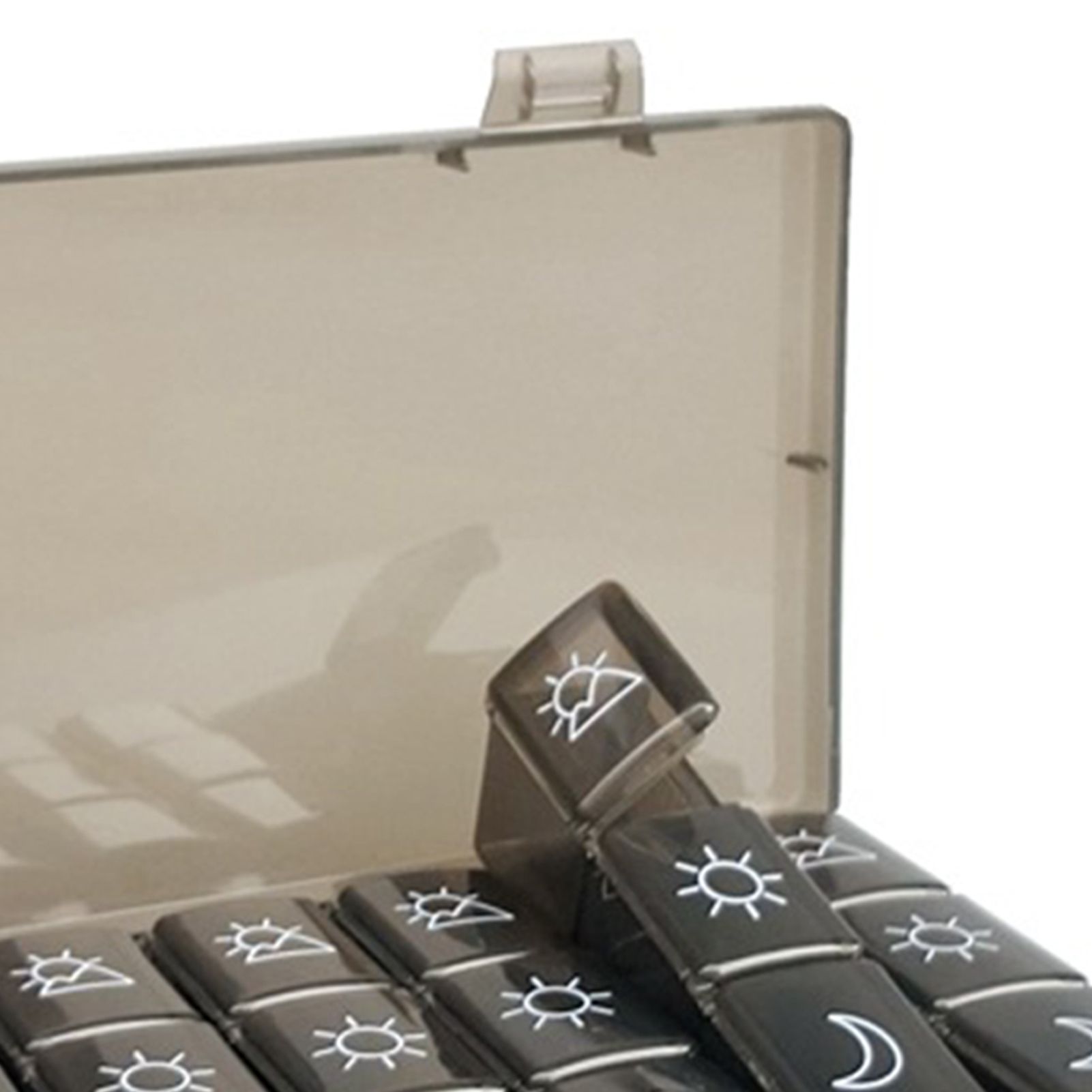 21 Grids Large Capacity Medicine Case Weekly Tablet Organizer Black Portable Tablet Box - Image 8