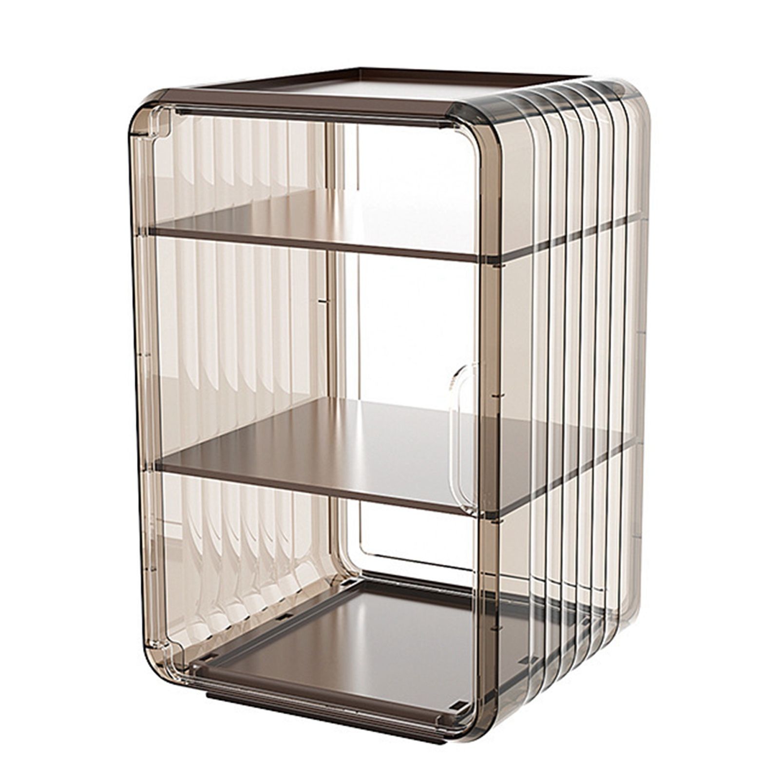 Acrylic Water Bottle Organizer Sturdy Dustproof Easy To Clean Water Bottle Storage Holder for Cabinet Desktop Large 3 Layer Brown - Image 1