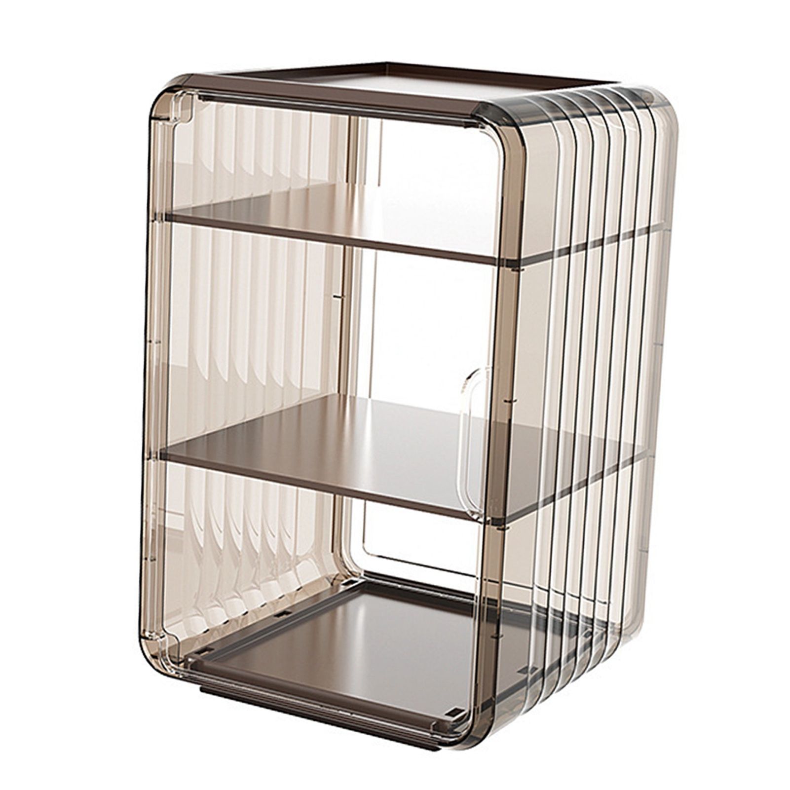 Acrylic Water Bottle Organizer Sturdy Dustproof Easy To Clean Water Bottle Storage Holder for Cabinet Desktop Large 3 Layer Brown - Image 2
