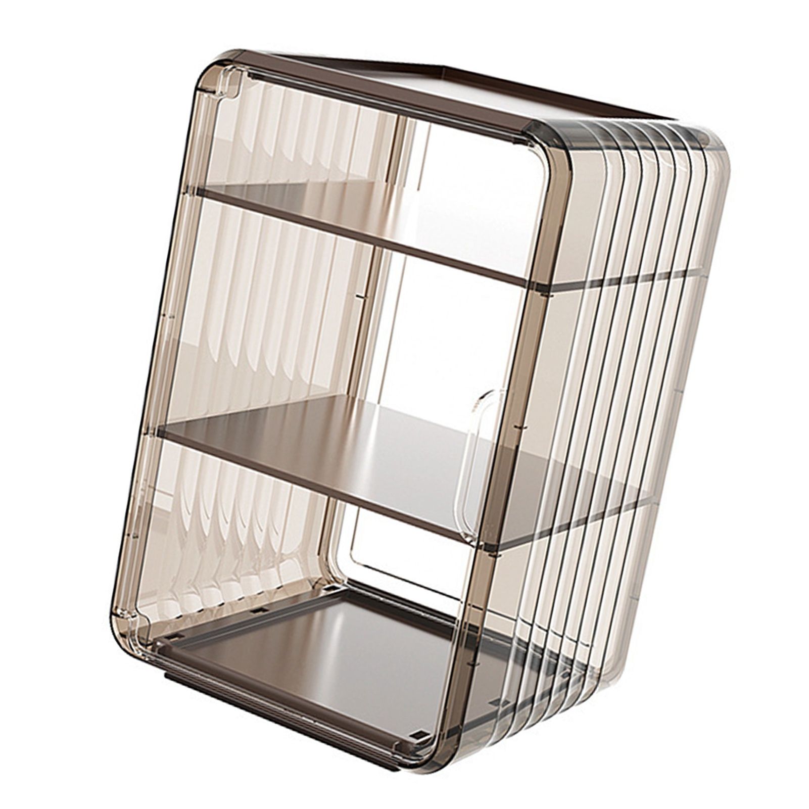 Acrylic Water Bottle Organizer Sturdy Dustproof Easy To Clean Water Bottle Storage Holder for Cabinet Desktop Large 3 Layer Brown - Image 3