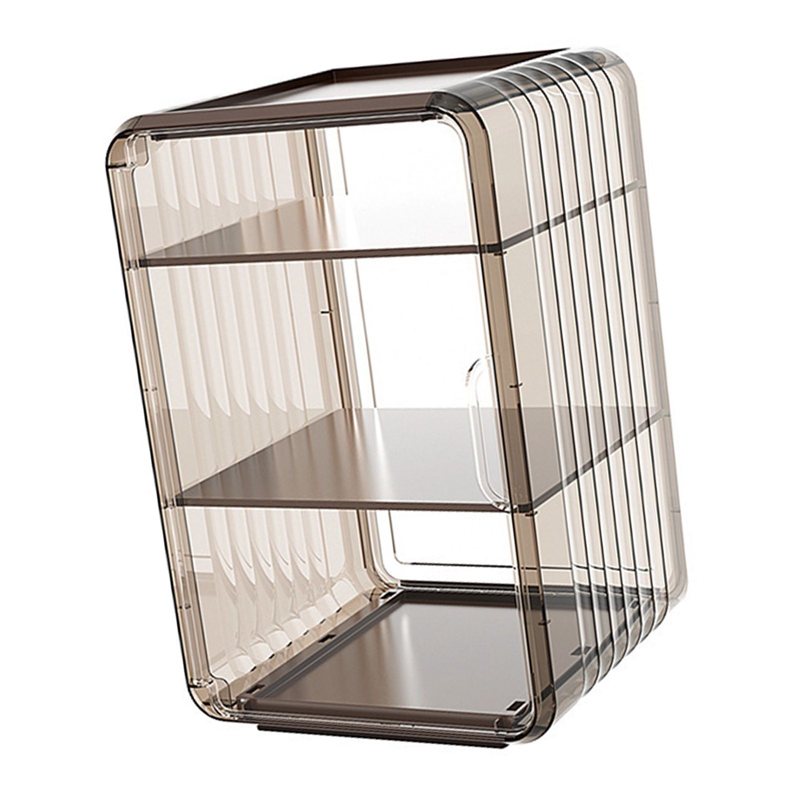 Acrylic Water Bottle Organizer Sturdy Dustproof Easy To Clean Water Bottle Storage Holder for Cabinet Desktop Large 3 Layer Brown - Image 4