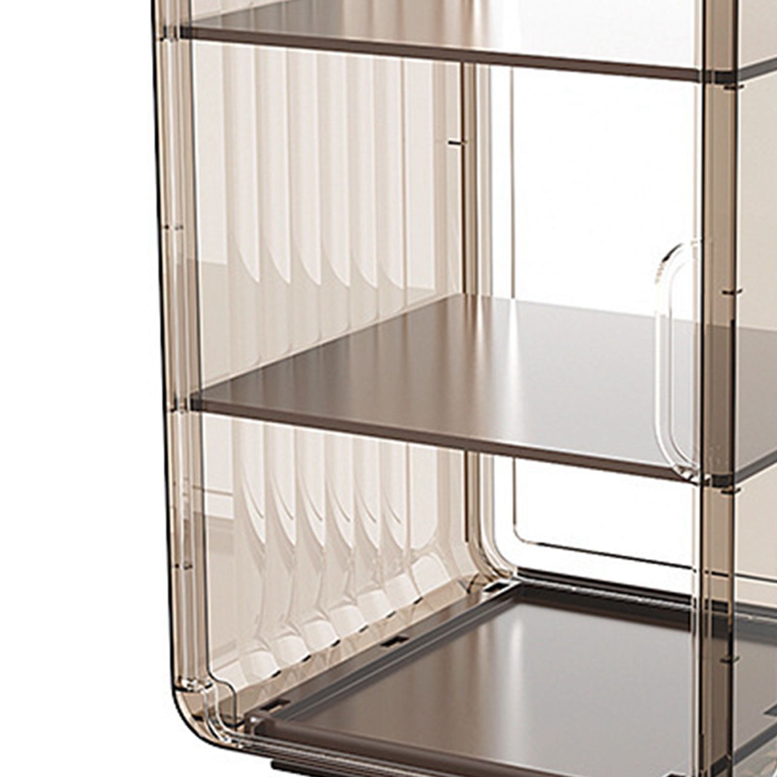 Acrylic Water Bottle Organizer Sturdy Dustproof Easy To Clean Water Bottle Storage Holder for Cabinet Desktop Large 3 Layer Brown - Image 8