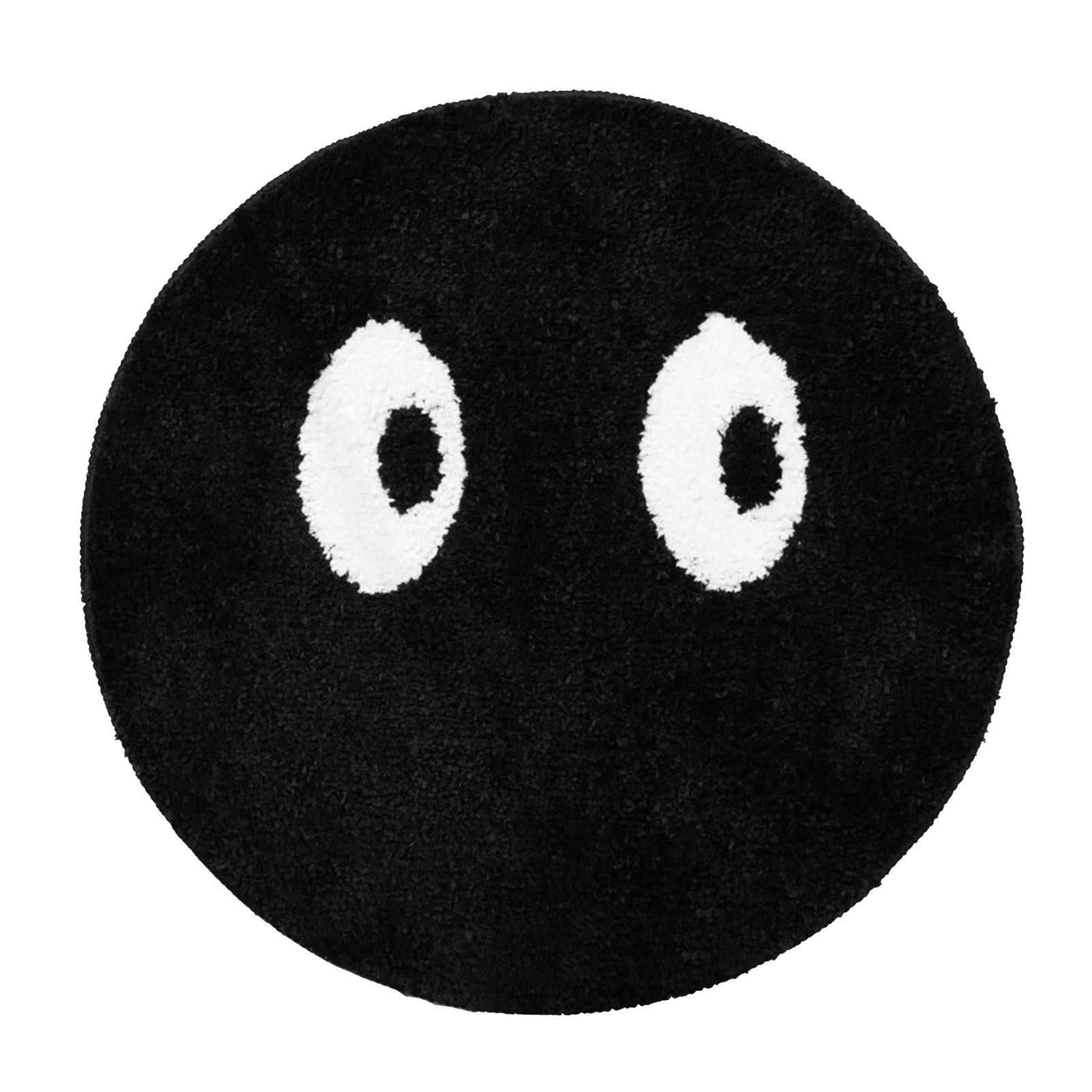 Round Rug Cute Black Face Rug Soft Flocking Carpet Skid Resistant Rug for Bedroom Bathroom Living Room 80x80cm / 31.5x31.5in - Image 1