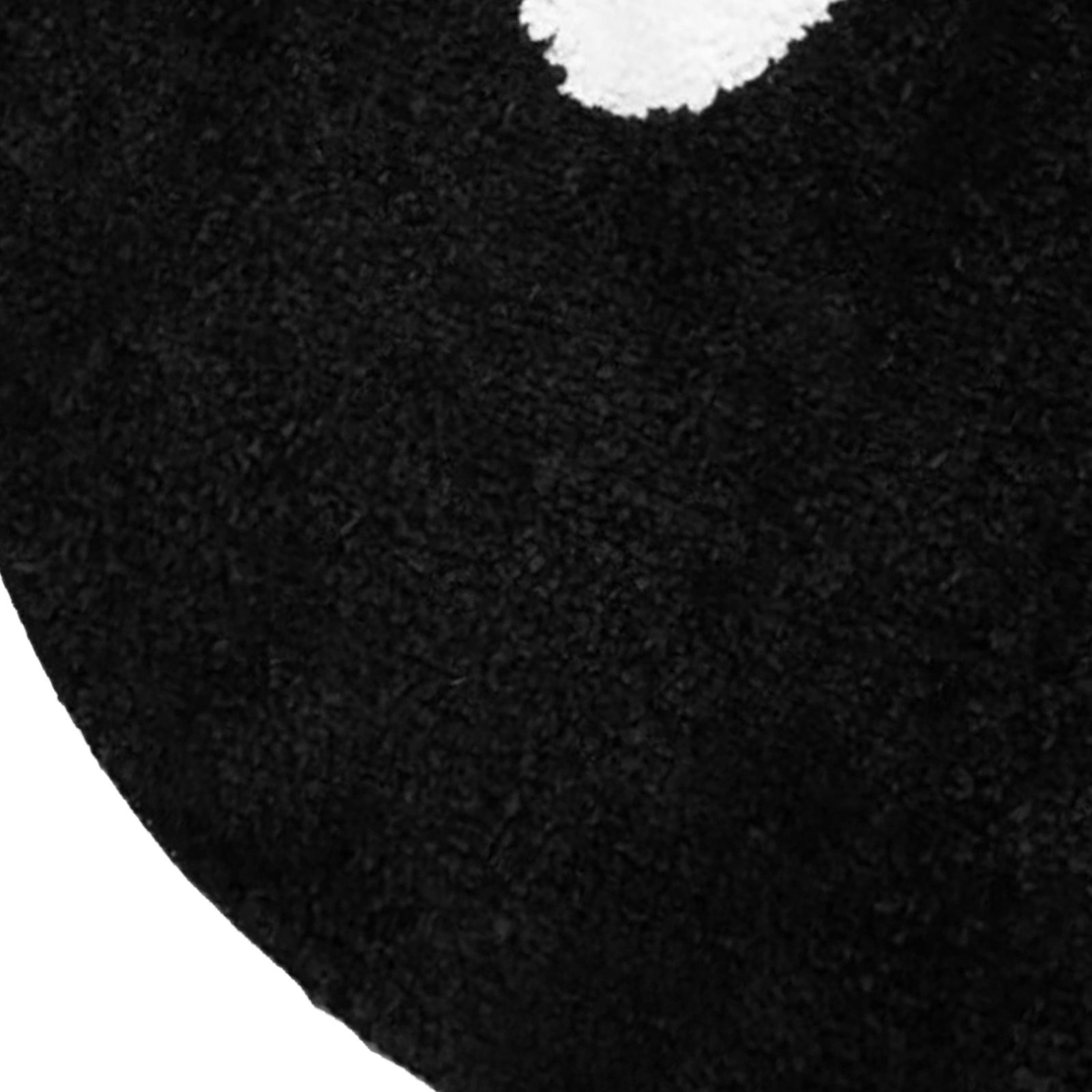 Round Rug Cute Black Face Rug Soft Flocking Carpet Skid Resistant Rug for Bedroom Bathroom Living Room 80x80cm / 31.5x31.5in - Image 7