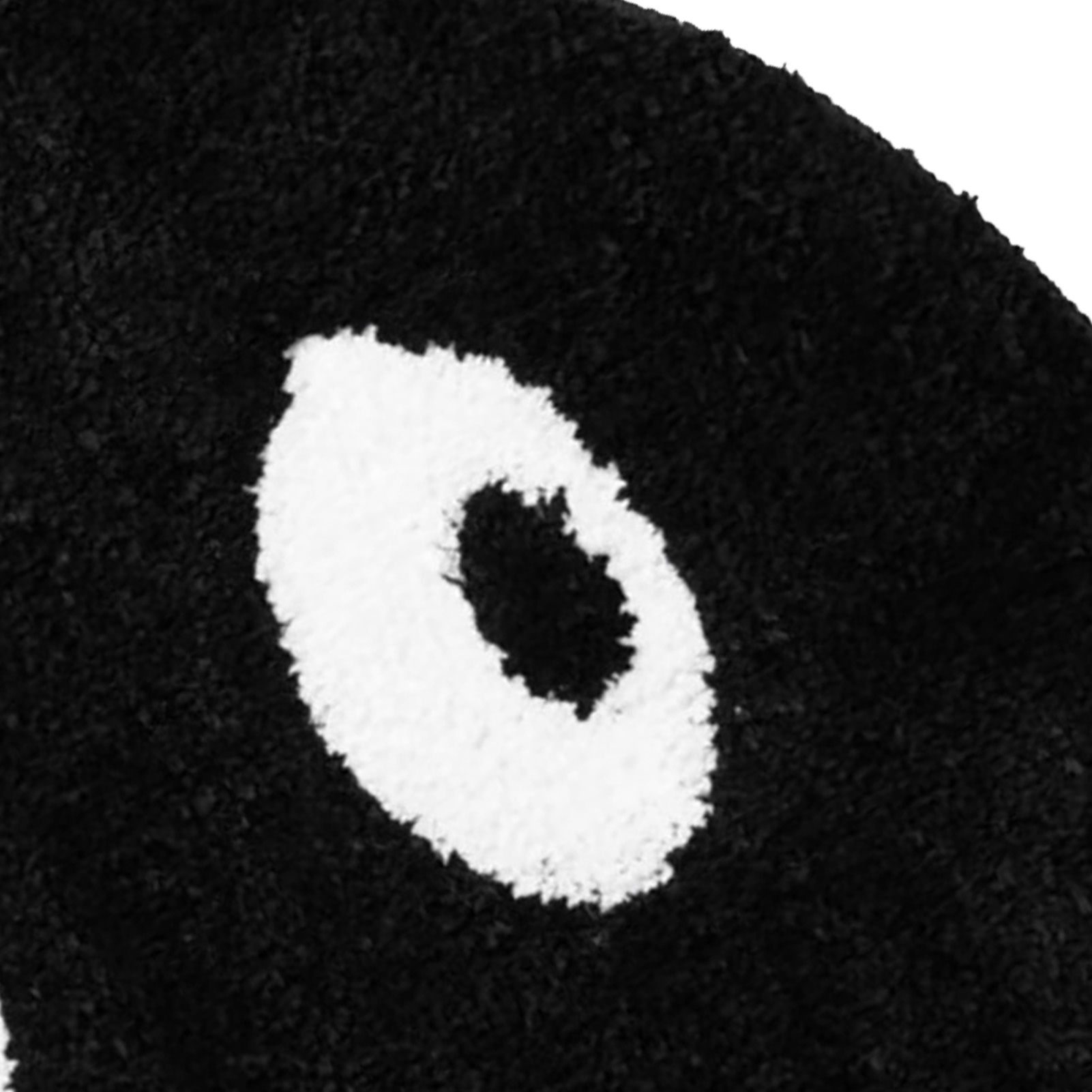 Round Rug Cute Black Face Rug Soft Flocking Carpet Skid Resistant Rug for Bedroom Bathroom Living Room 80x80cm / 31.5x31.5in - Image 8