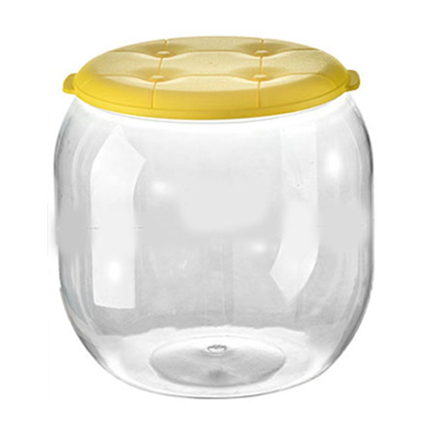 Toy Storage Stool Multipurpose Innovative Round Shape Transparent Storage Stool for Home Living Room Entryway Yellow - Image 1