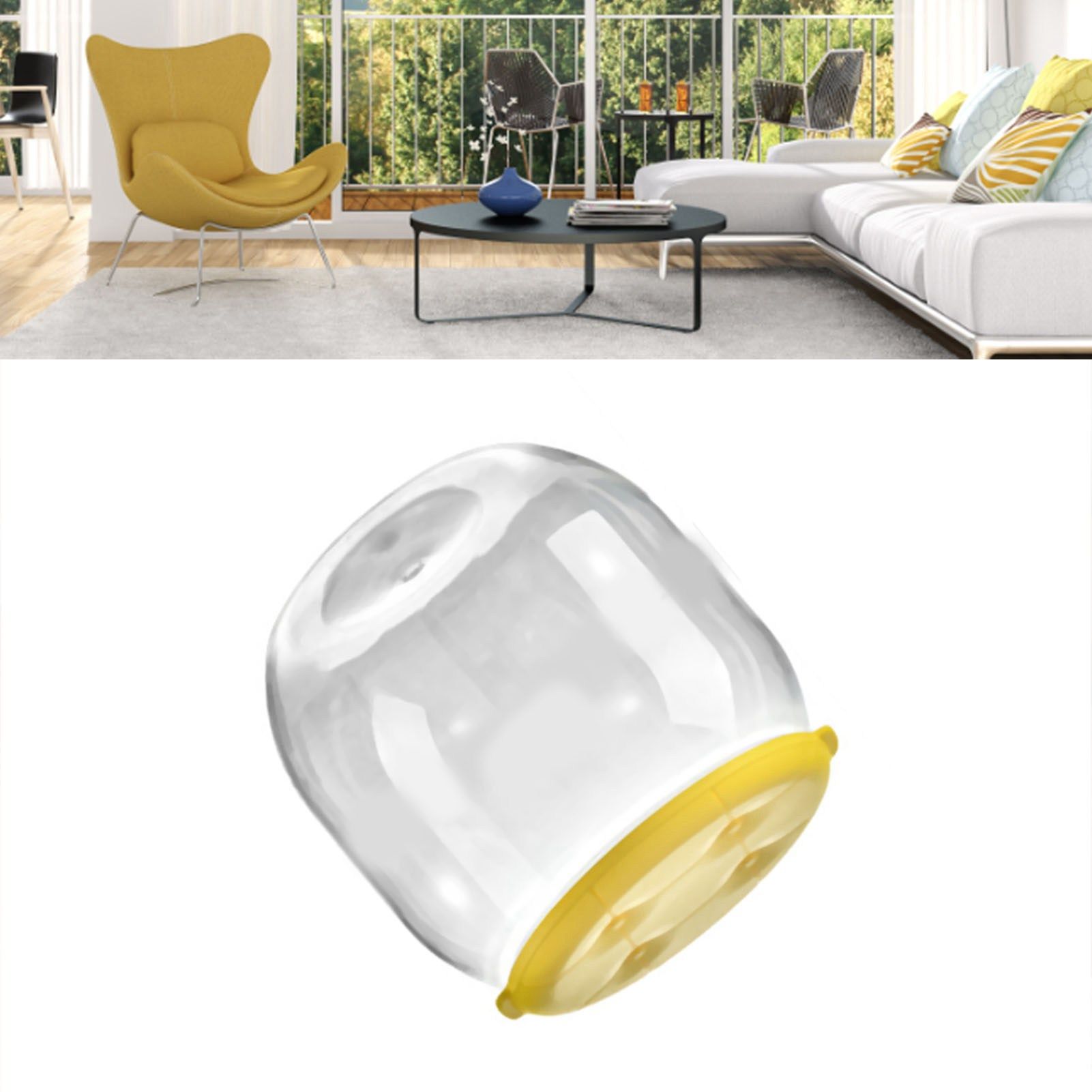 Toy Storage Stool Multipurpose Innovative Round Shape Transparent Storage Stool for Home Living Room Entryway Yellow - Image 5