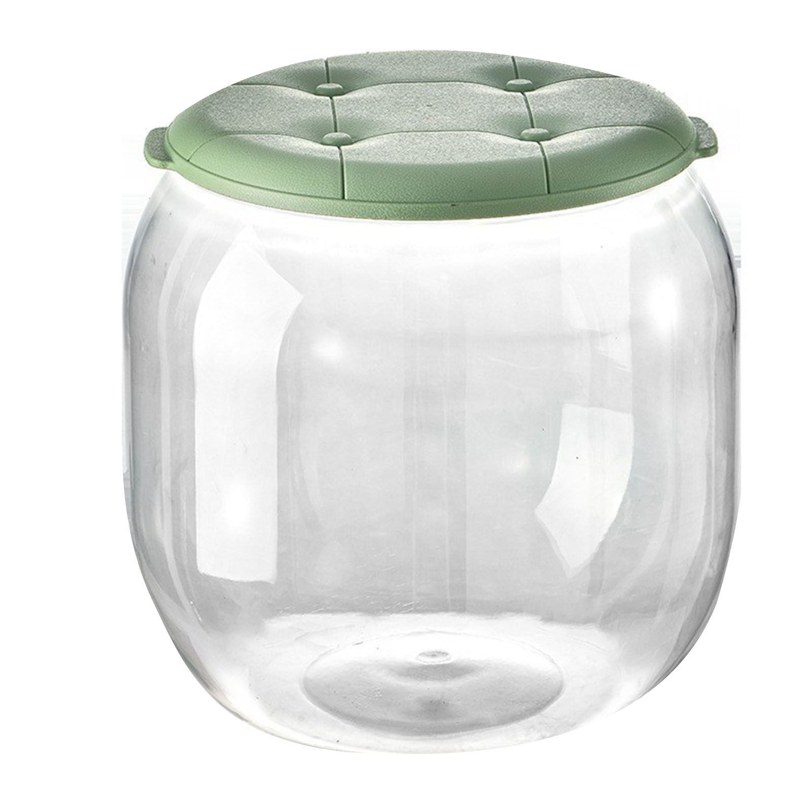 Toy Storage Stool Multipurpose Innovative Round Shape Transparent Storage Stool for Home Living Room Entryway Green - Image 1
