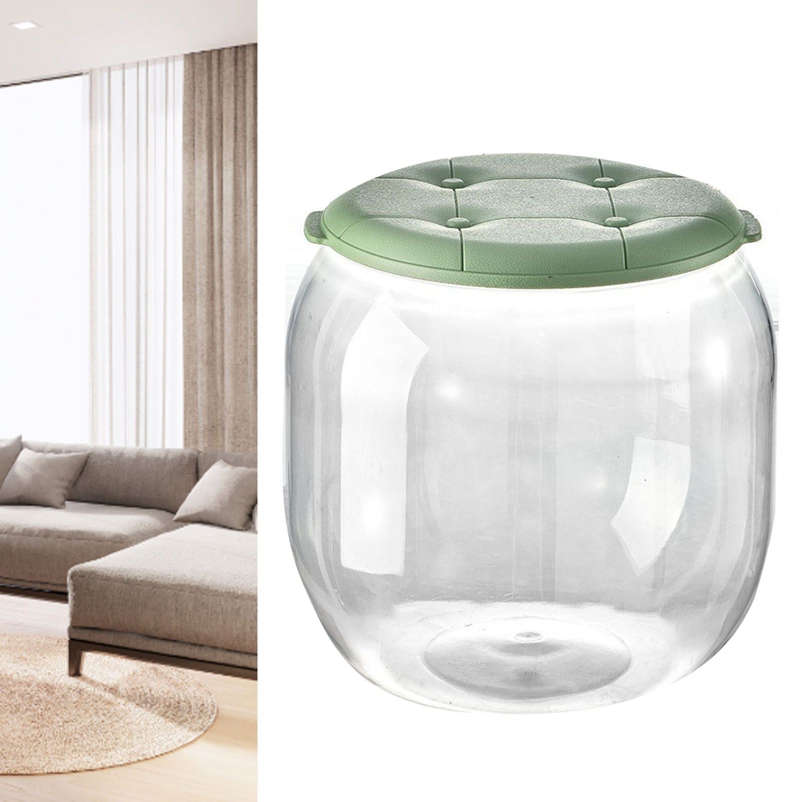 Toy Storage Stool Multipurpose Innovative Round Shape Transparent Storage Stool for Home Living Room Entryway Green - Image 5