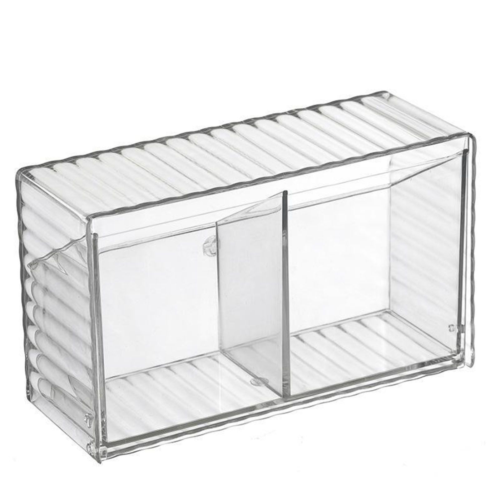 Cosmetics Wall Mounted Storage Box Non Punching Plastic 2 Compartment Holder Bathroom Supplies - Image 1