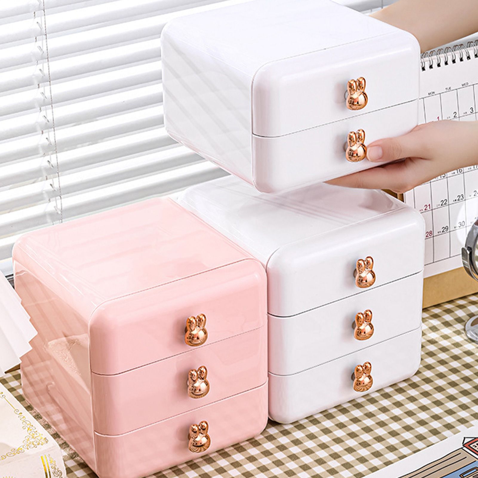 Desktop Drawer Jewelry Hair Accessories Sundries Storage Box Tabletop Organizer for Bedroom Dormitory Office - Image 5
