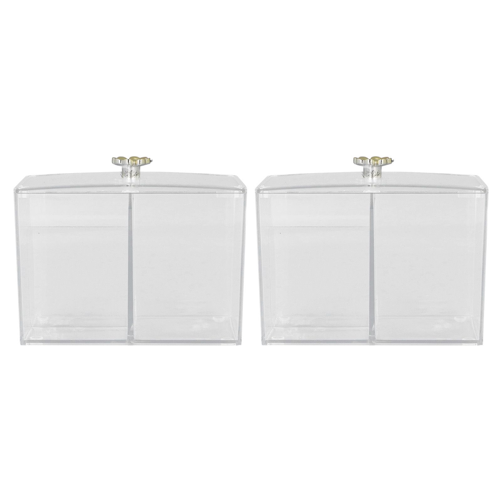 2Pcs Cotton Swab Holder Clear Durable Plastic Safe Widely Used Cotton Ball Organizer for Office Family Tabletop - Image 3