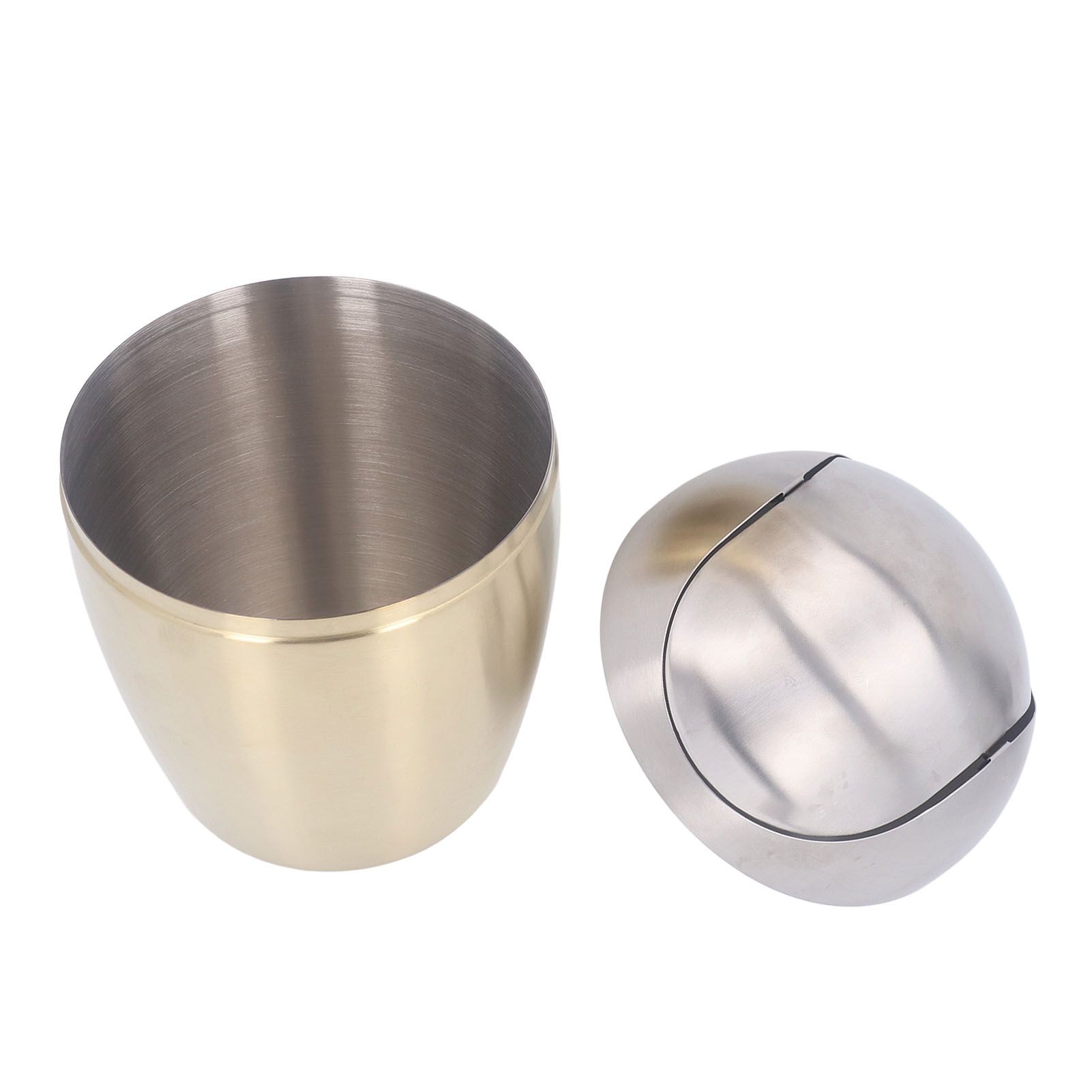 Desktop Small Trash Can Multipurpose 304 Stainless Steel Mini Trash Can with Lid for Tabletop Countertop Use Golden - Image 3