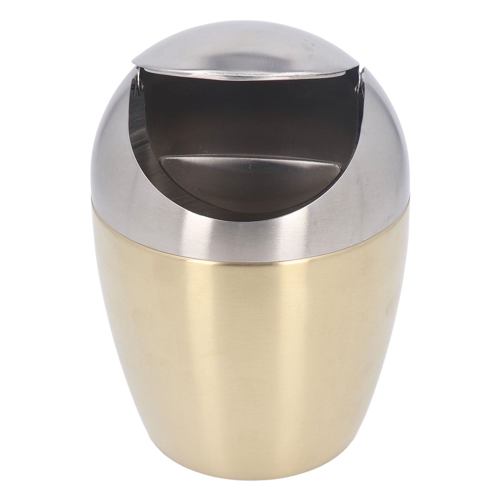 Desktop Small Trash Can Multipurpose 304 Stainless Steel Mini Trash Can with Lid for Tabletop Countertop Use Golden - Image 6
