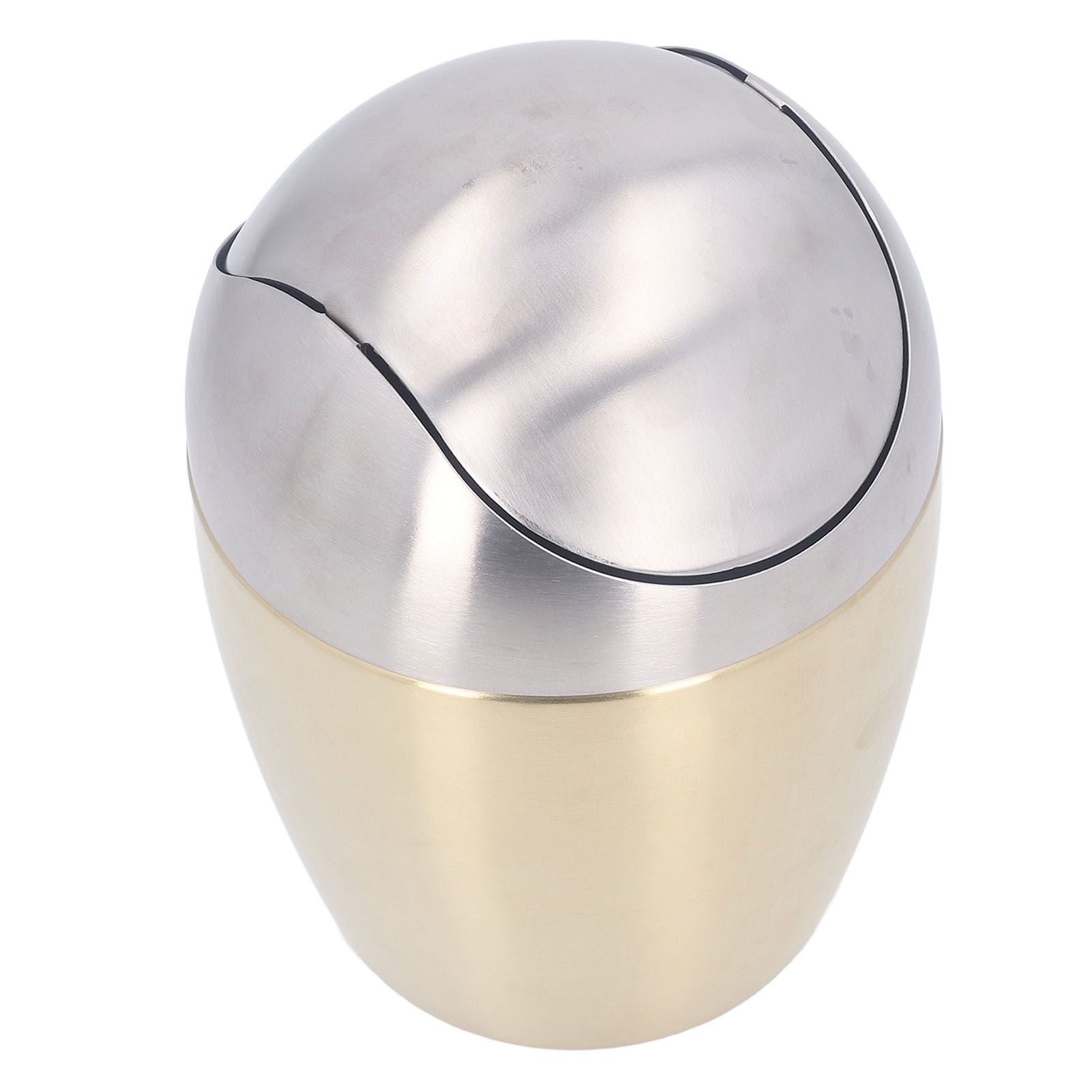 Desktop Small Trash Can Multipurpose 304 Stainless Steel Mini Trash Can with Lid for Tabletop Countertop Use Golden - Image 8